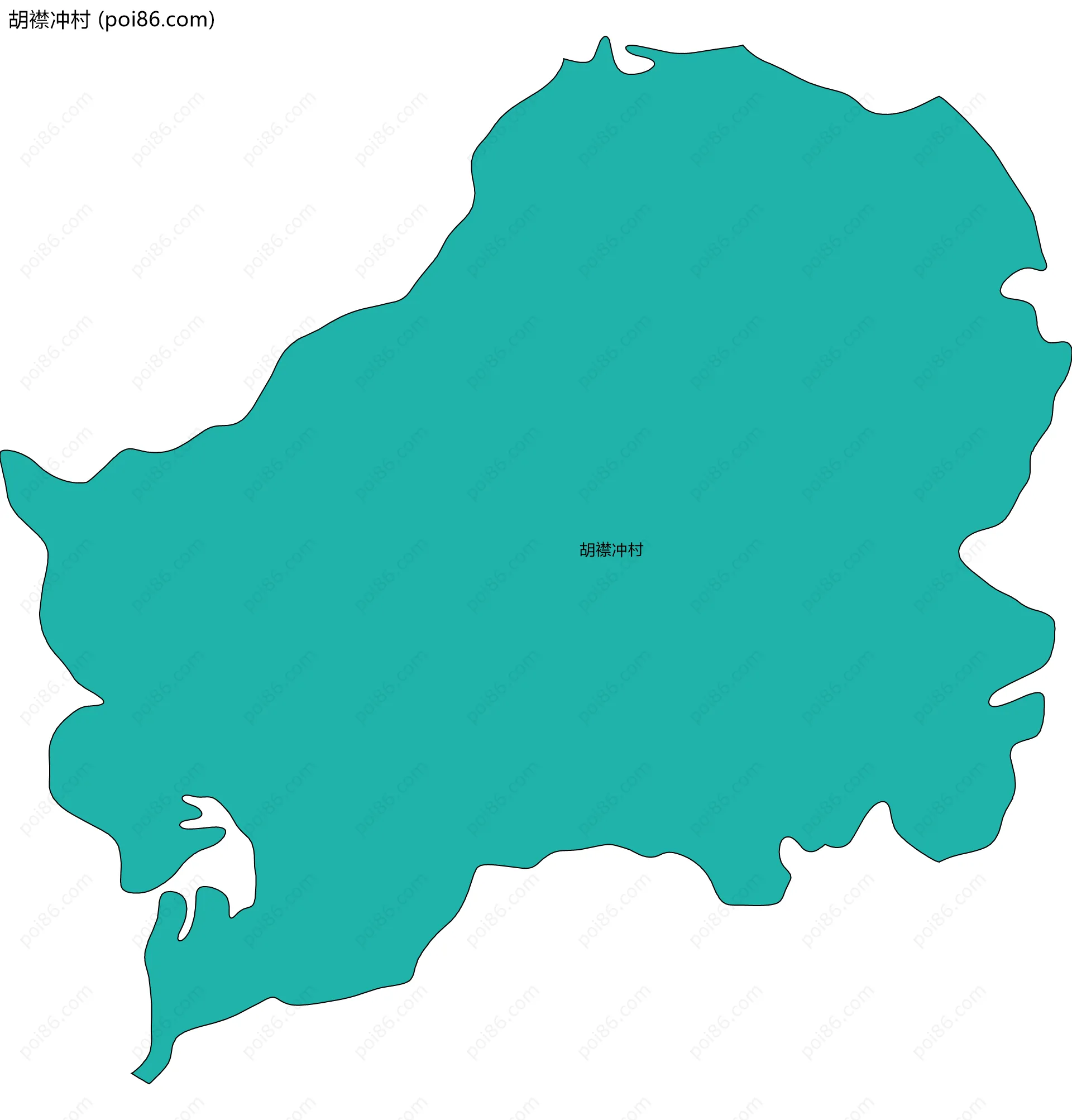 胡襟冲村边界地图
