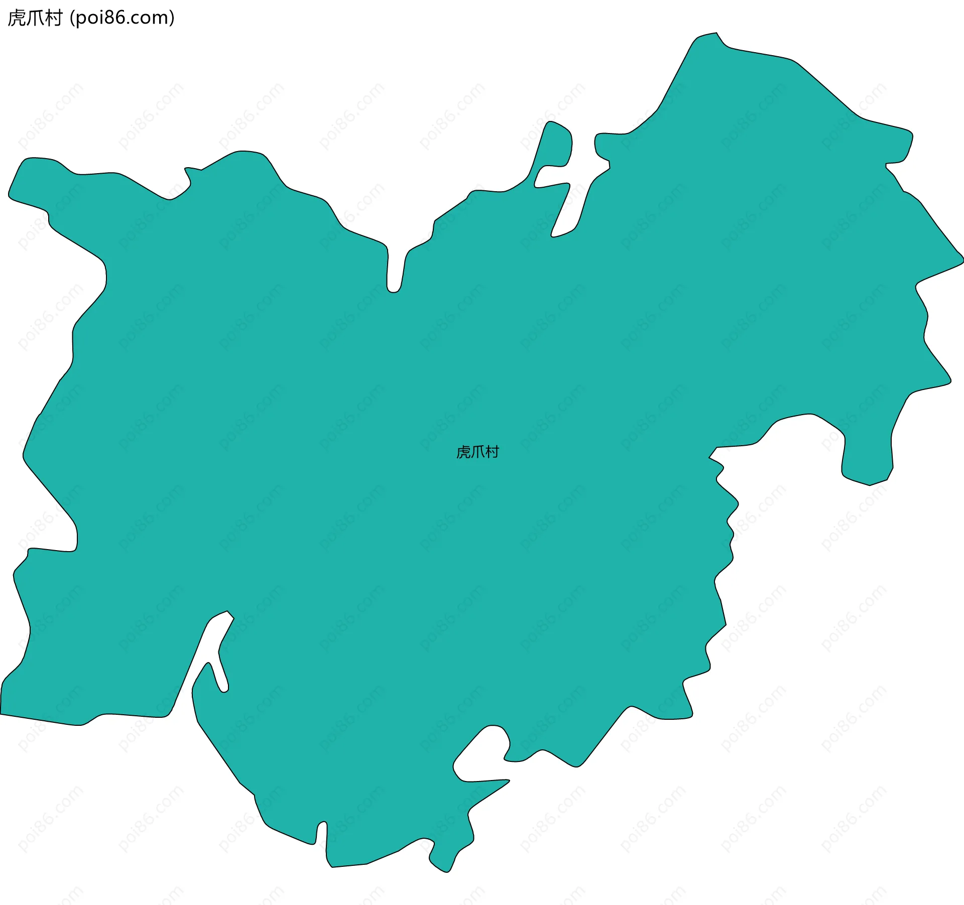 虎爪村边界地图