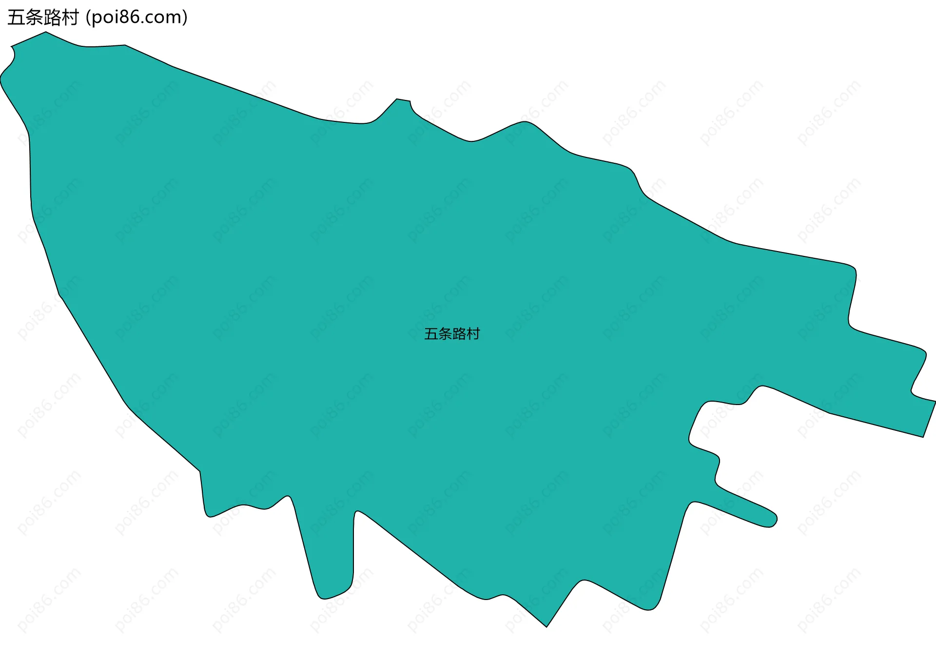 五条路村边界地图