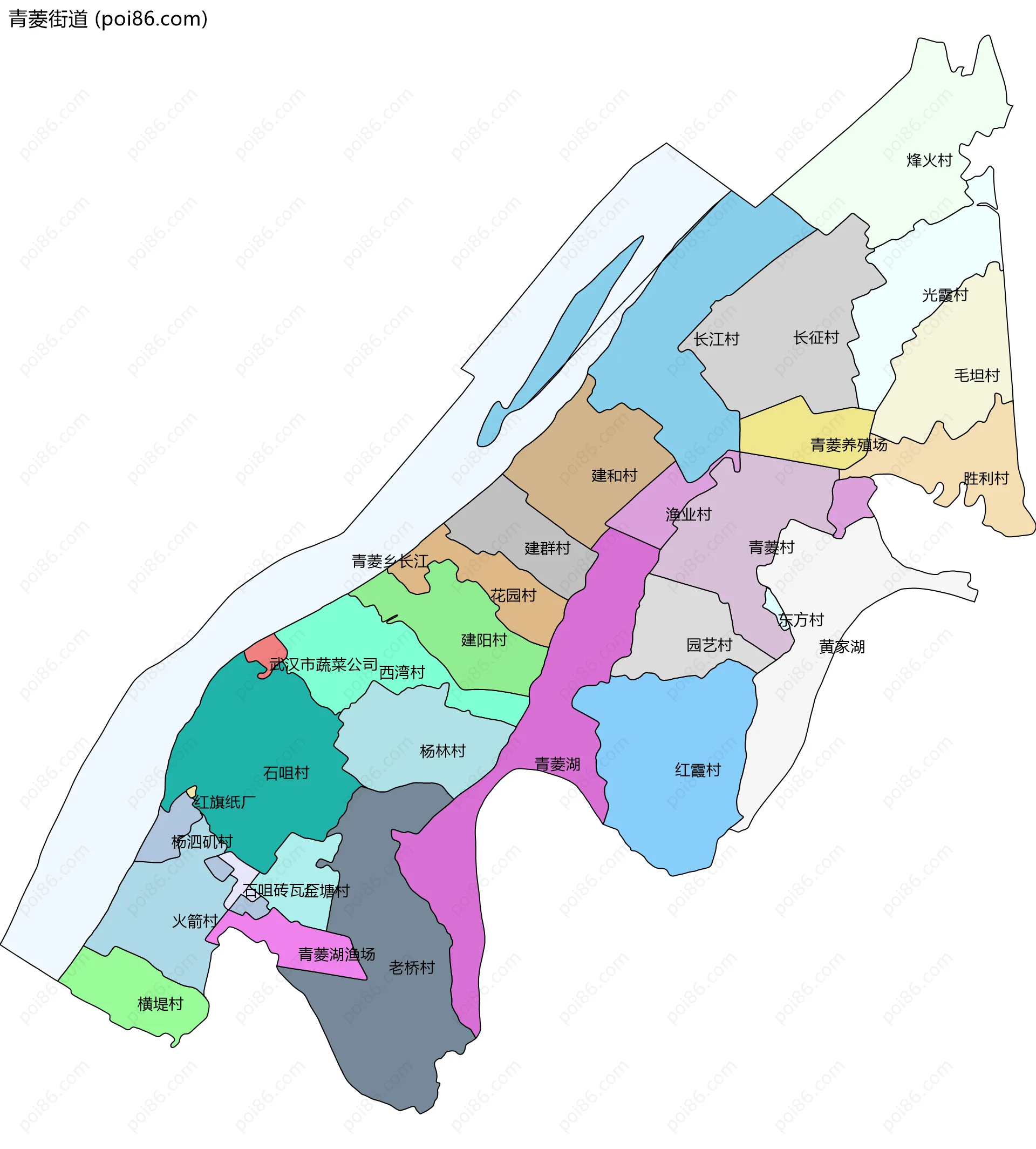 青菱街道边界地图(五级行政区划)