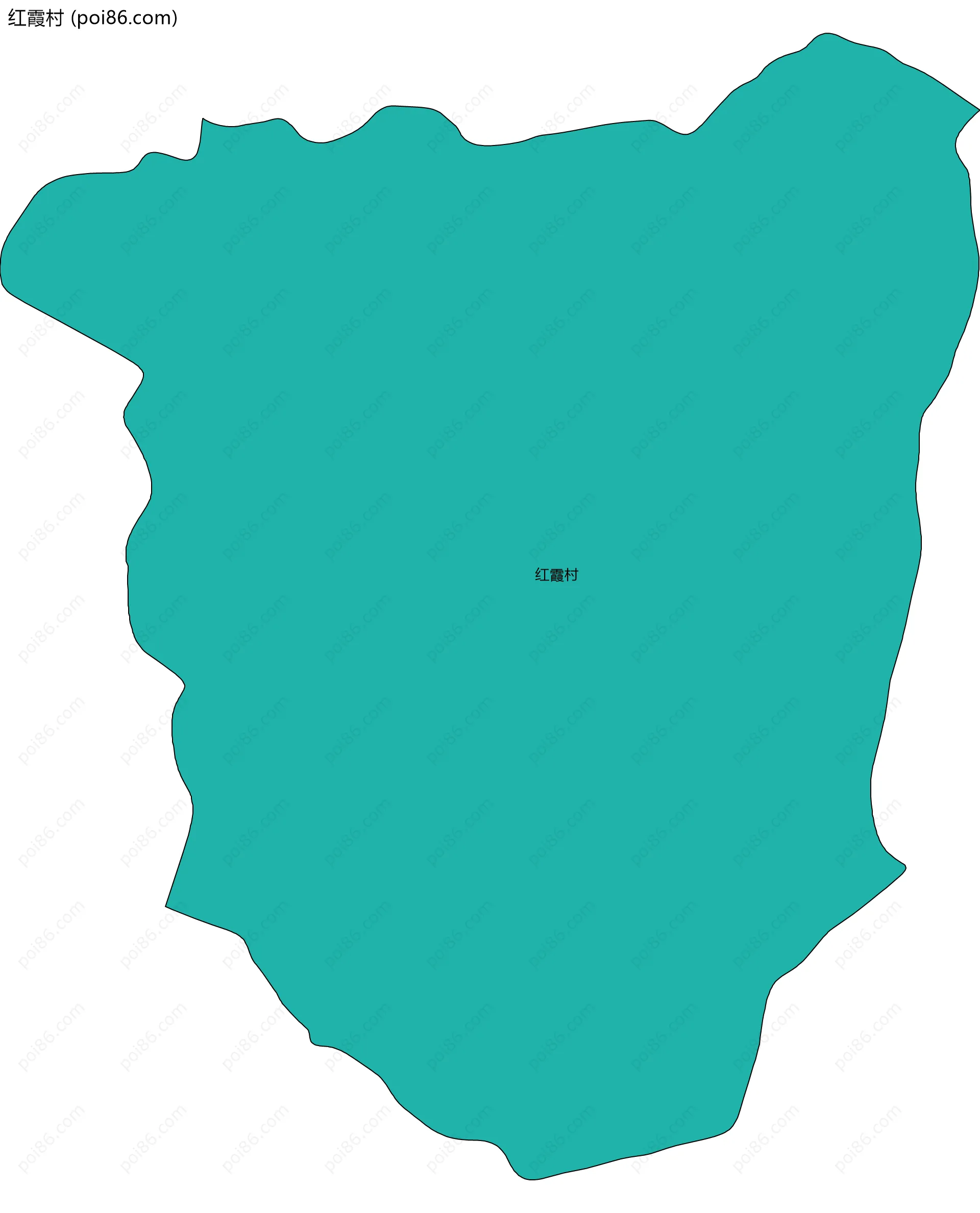 红霞村边界地图