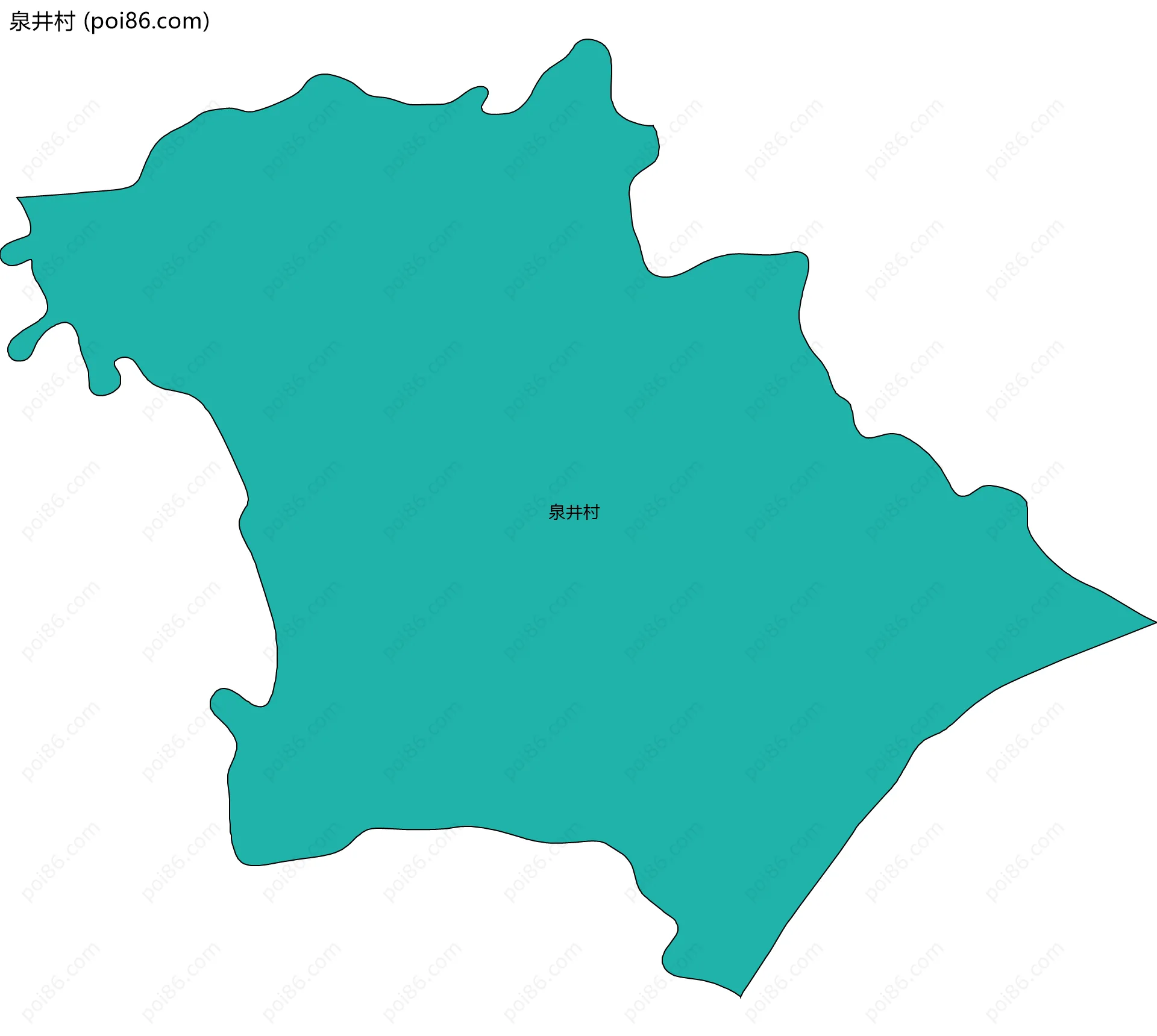 泉井村边界地图
