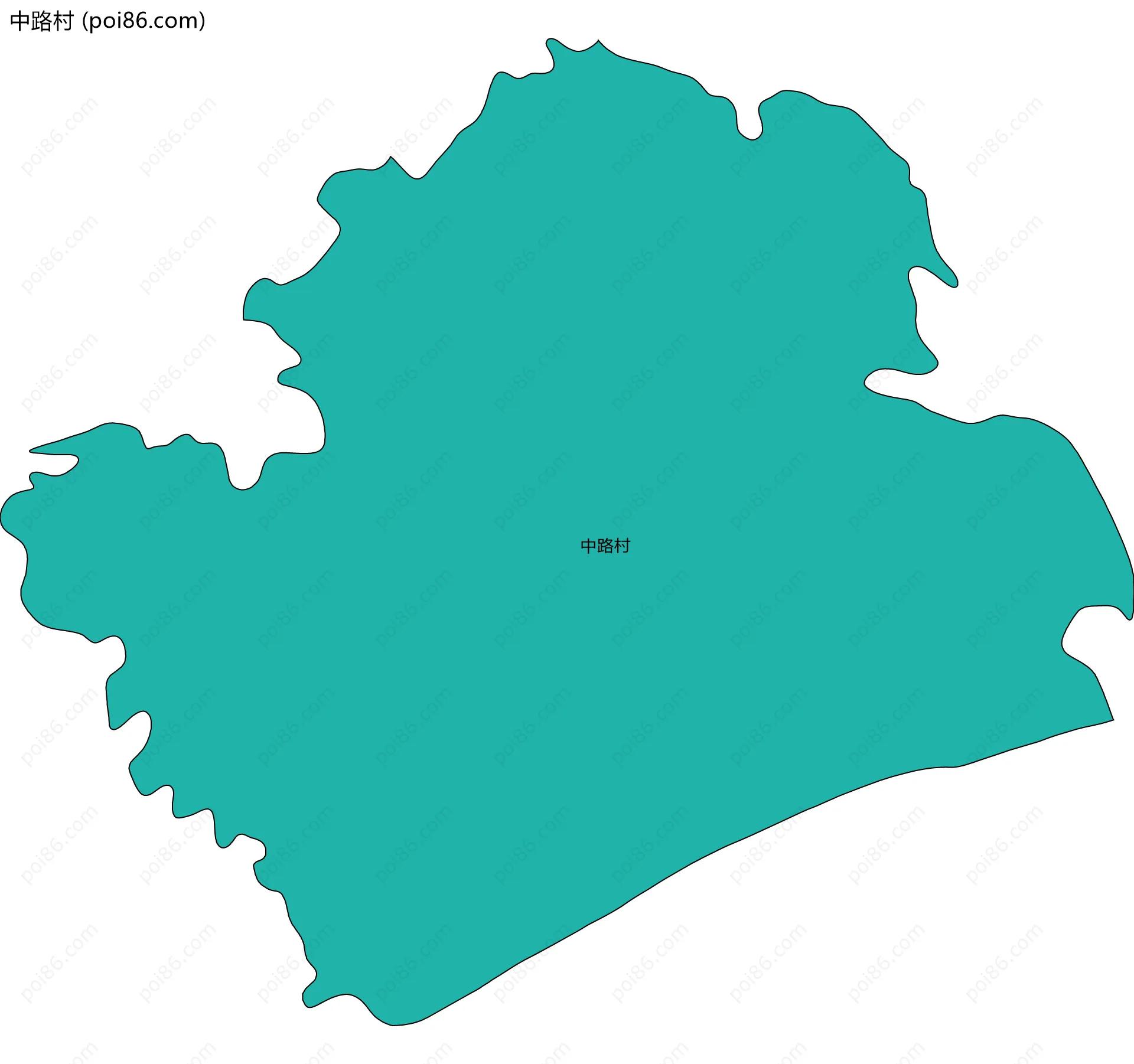 中路村边界地图