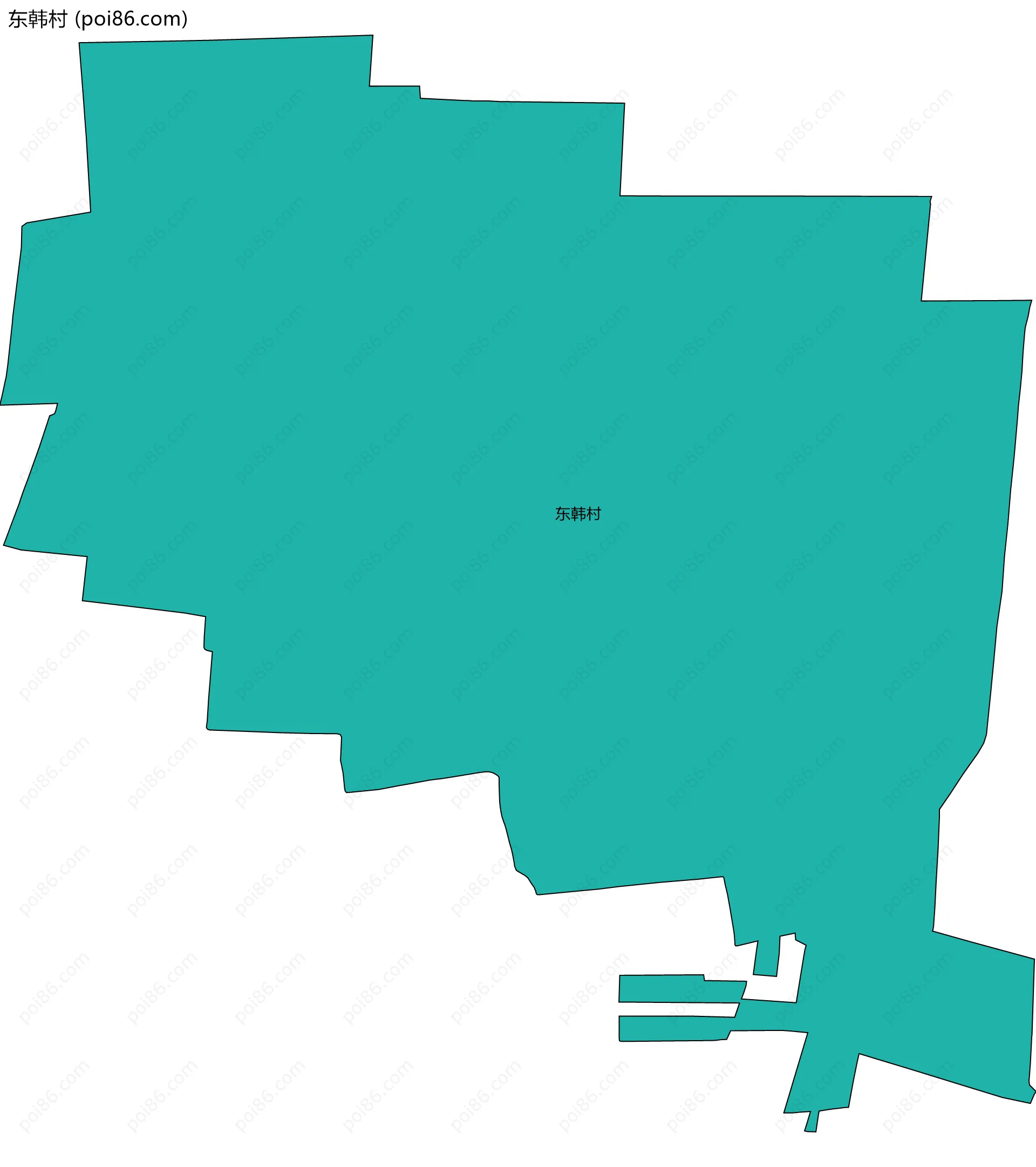 东韩村边界地图