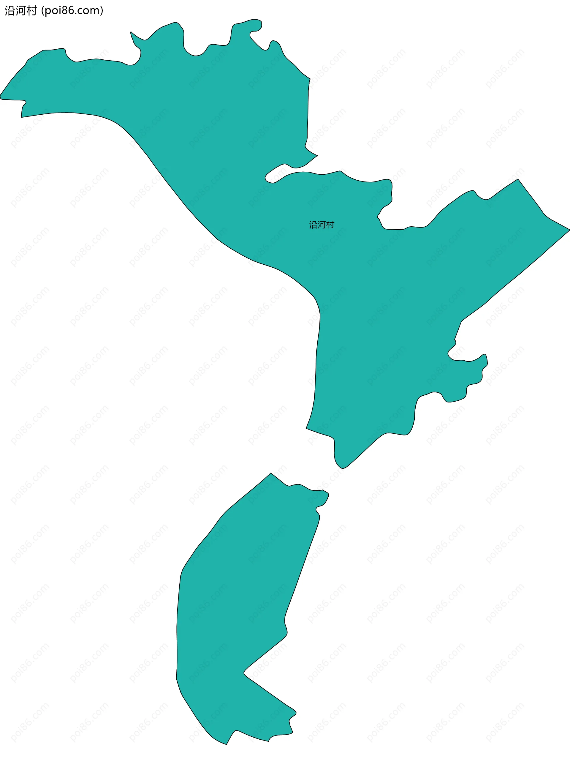 沿河村边界地图