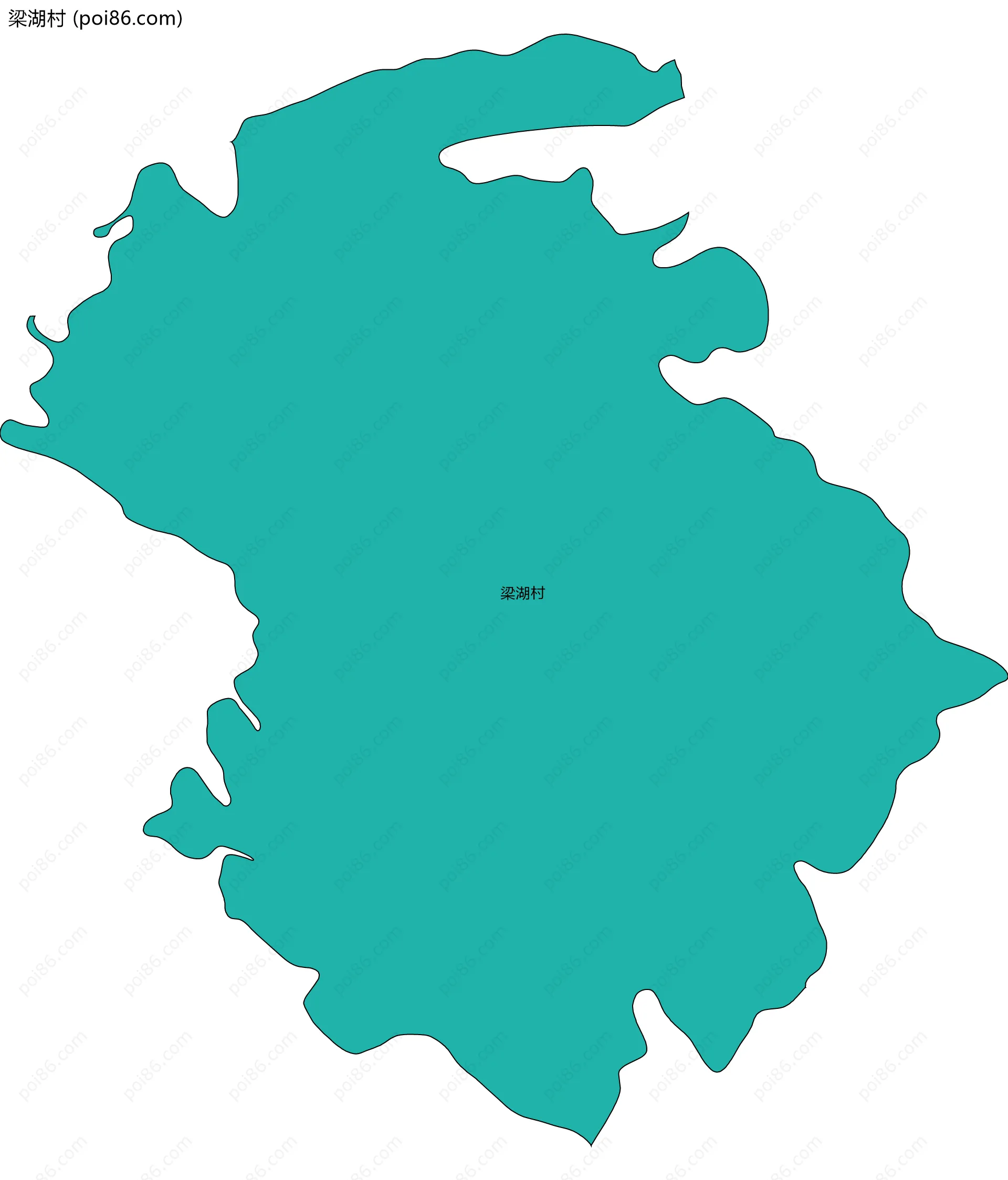 梁湖村边界地图