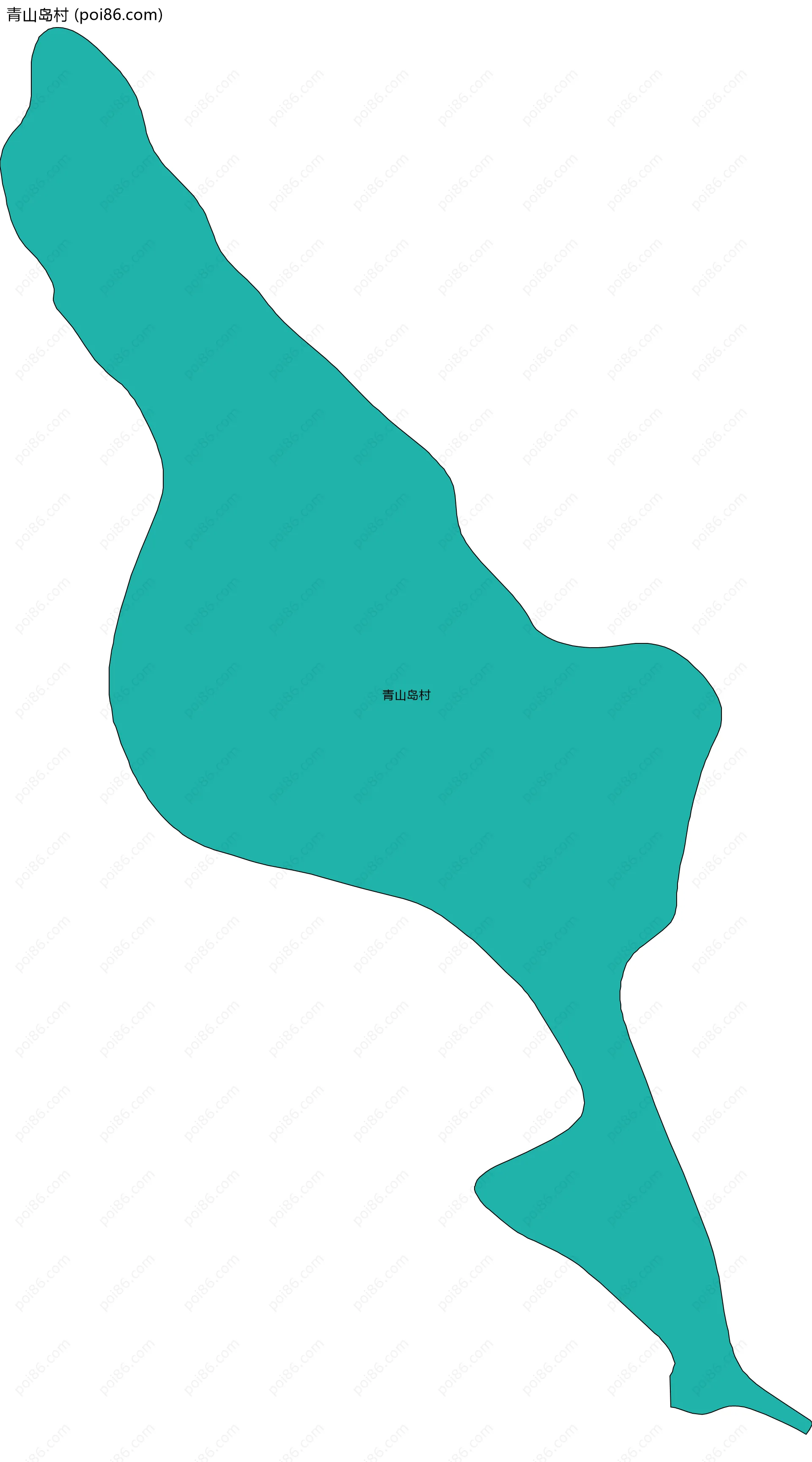 青山岛村边界地图