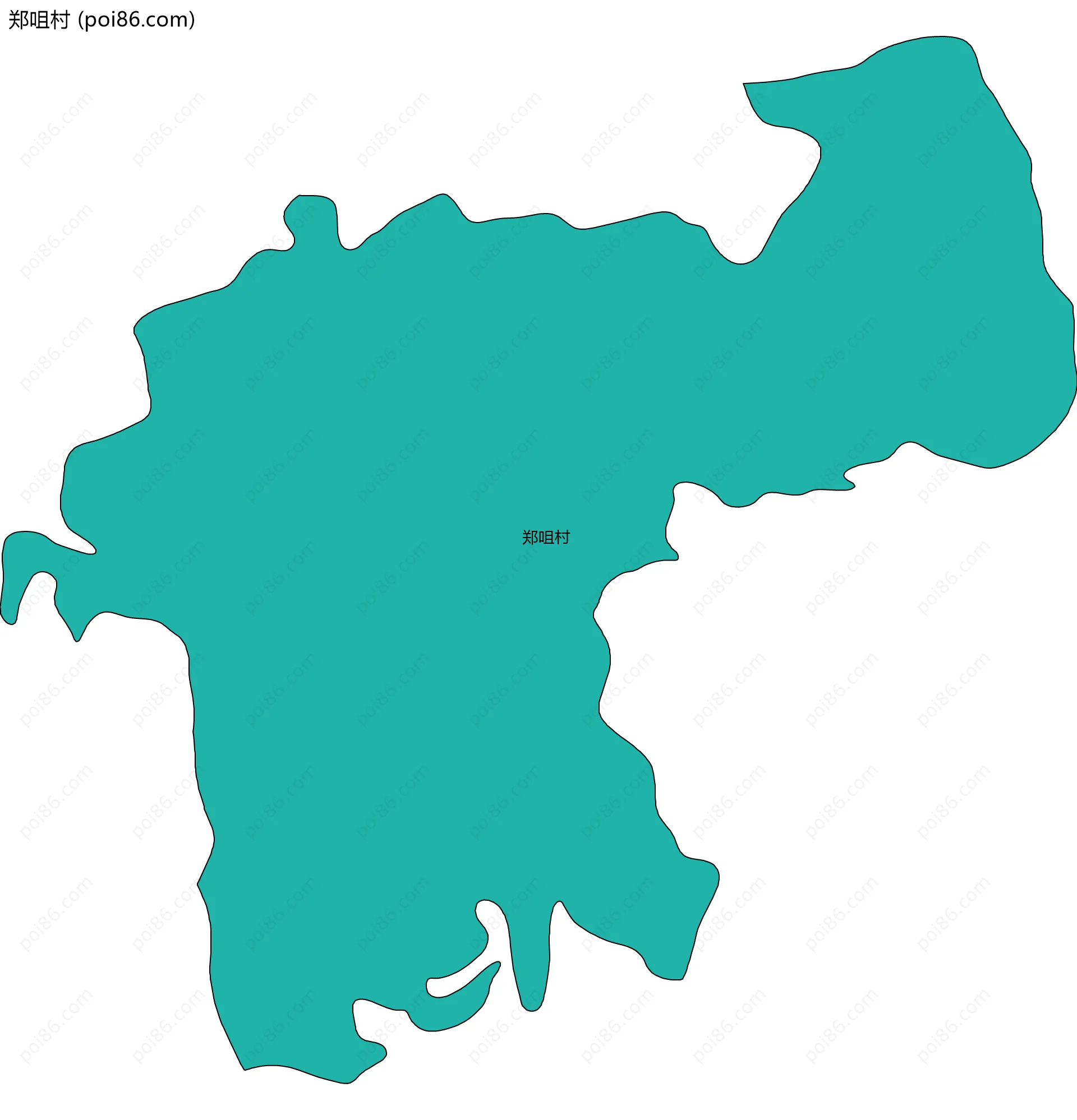 郑咀村边界地图