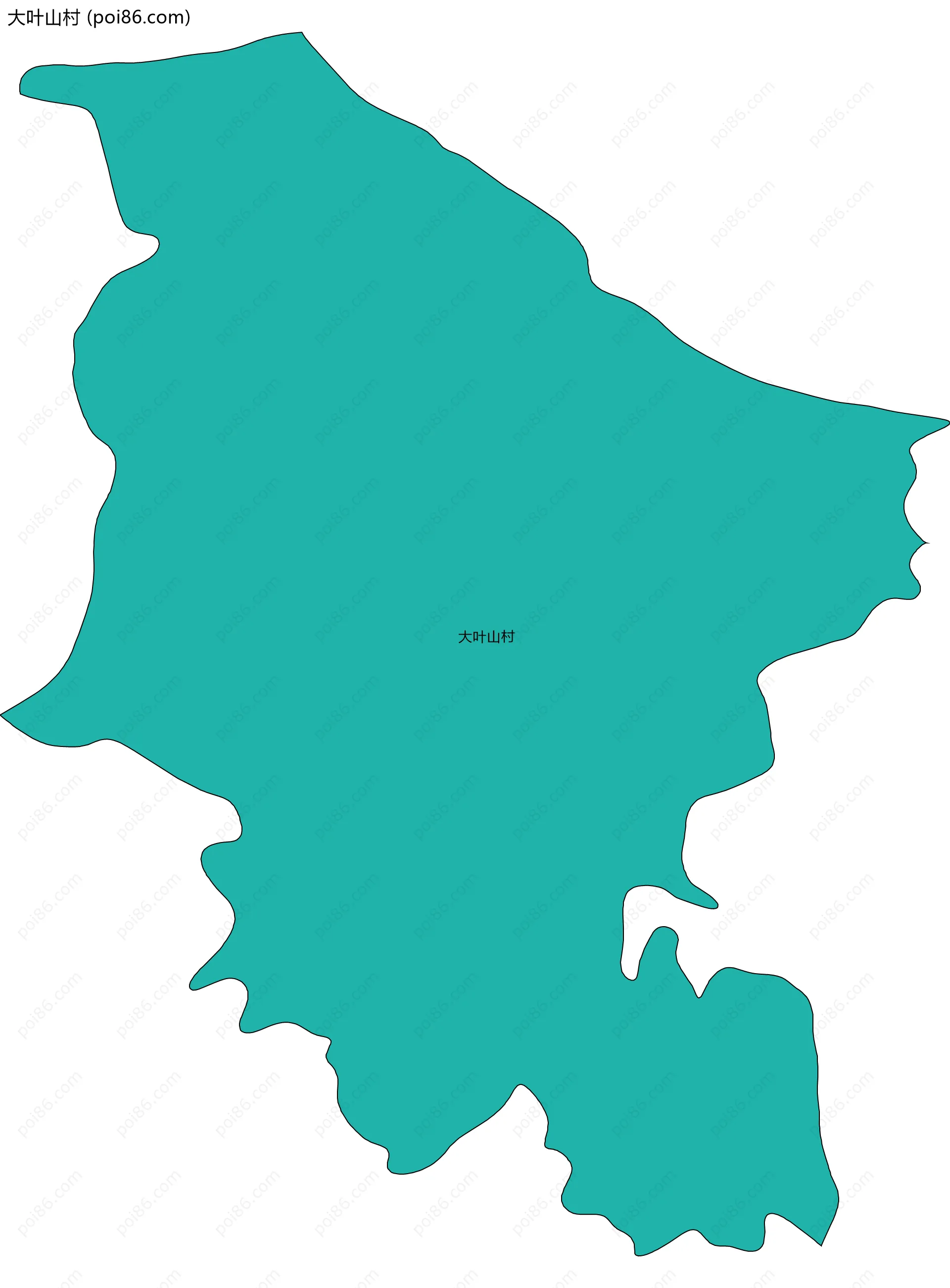 大叶山村边界地图