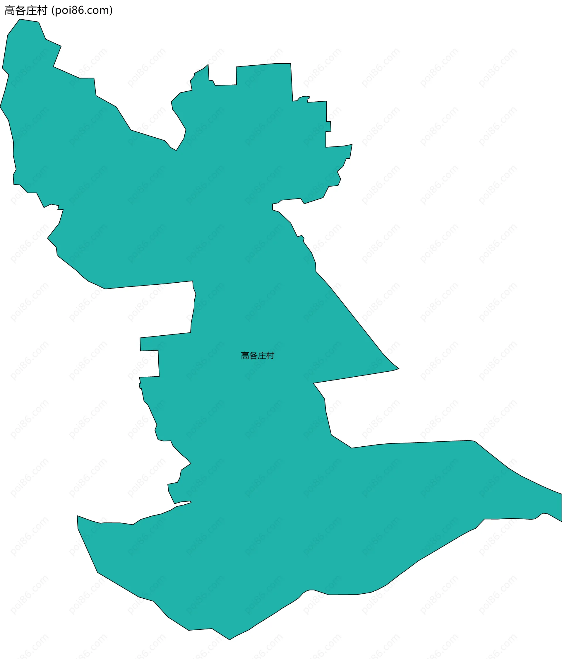 高各庄村边界地图