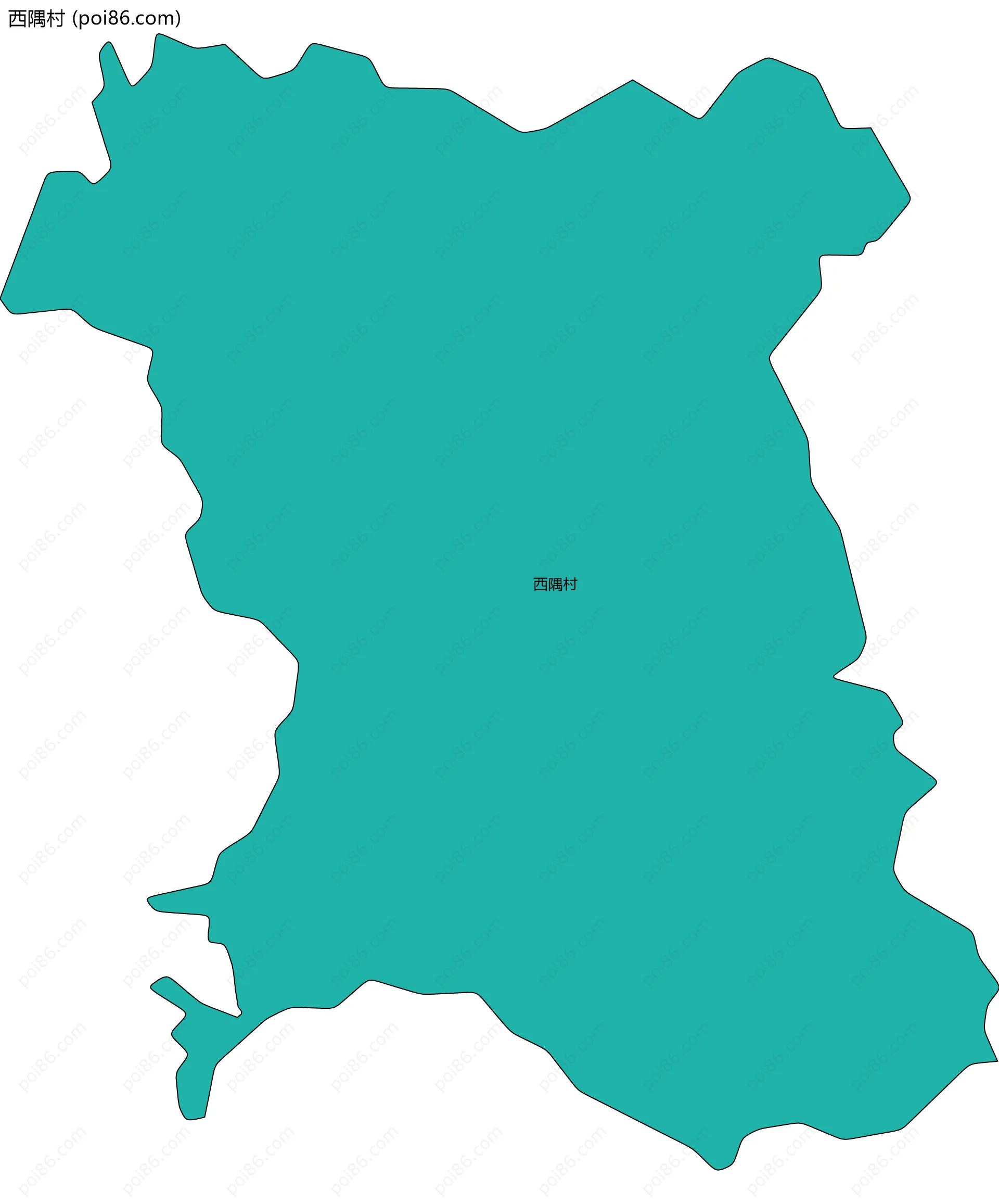 西隅村边界地图