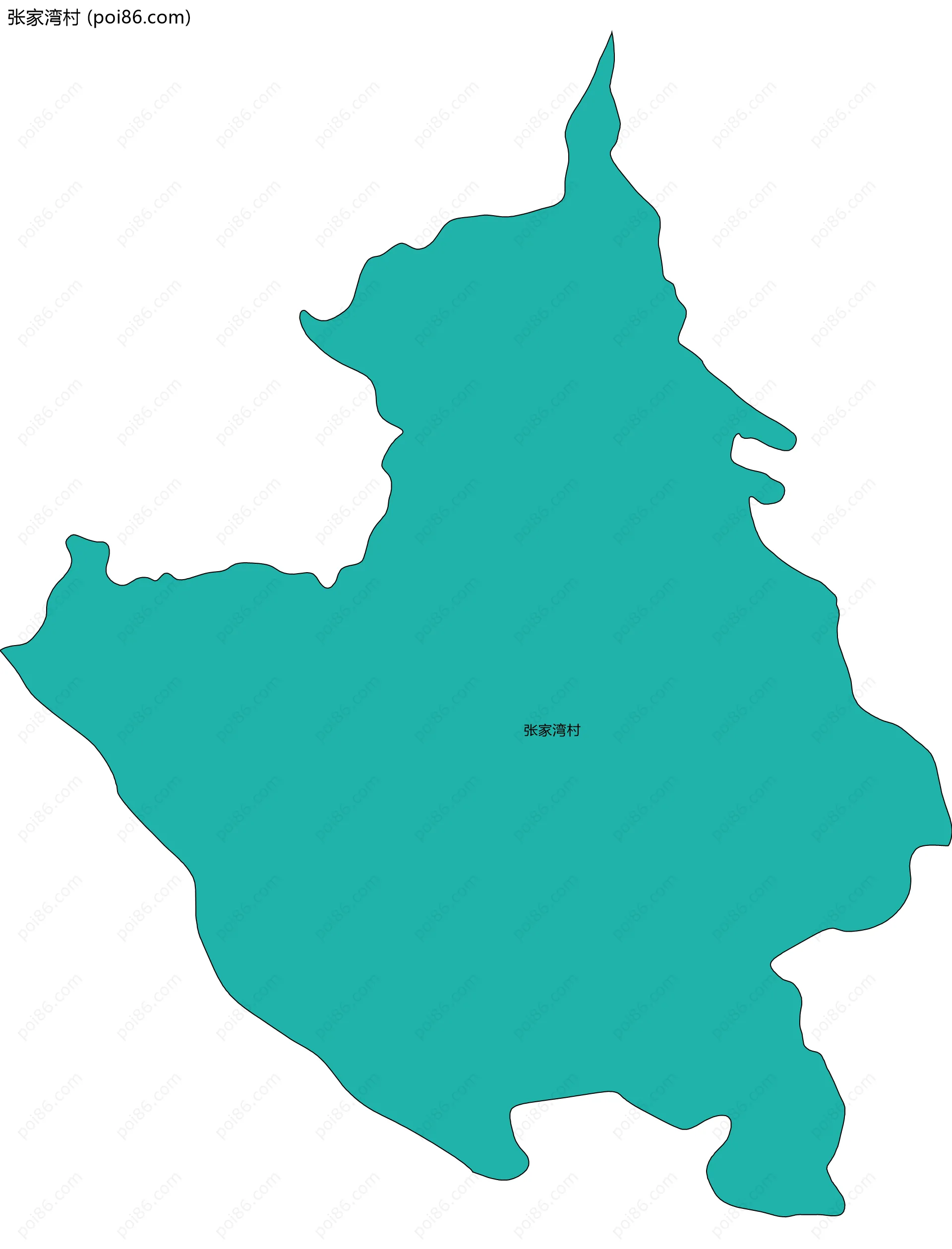 张家湾村边界地图