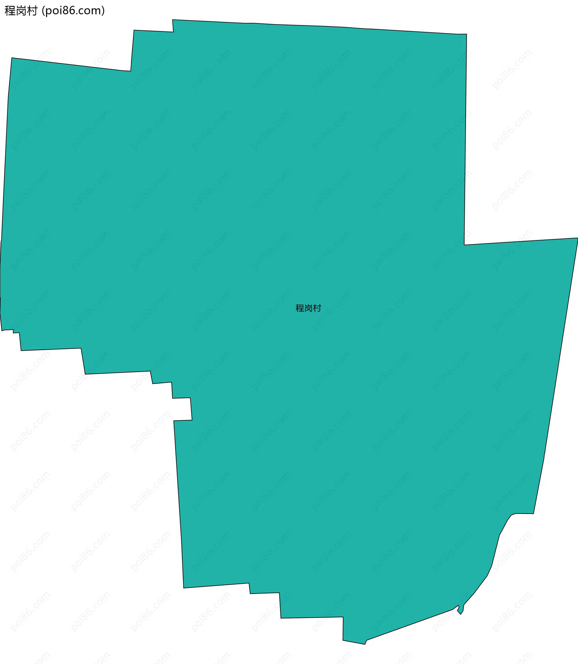 程岗村边界地图
