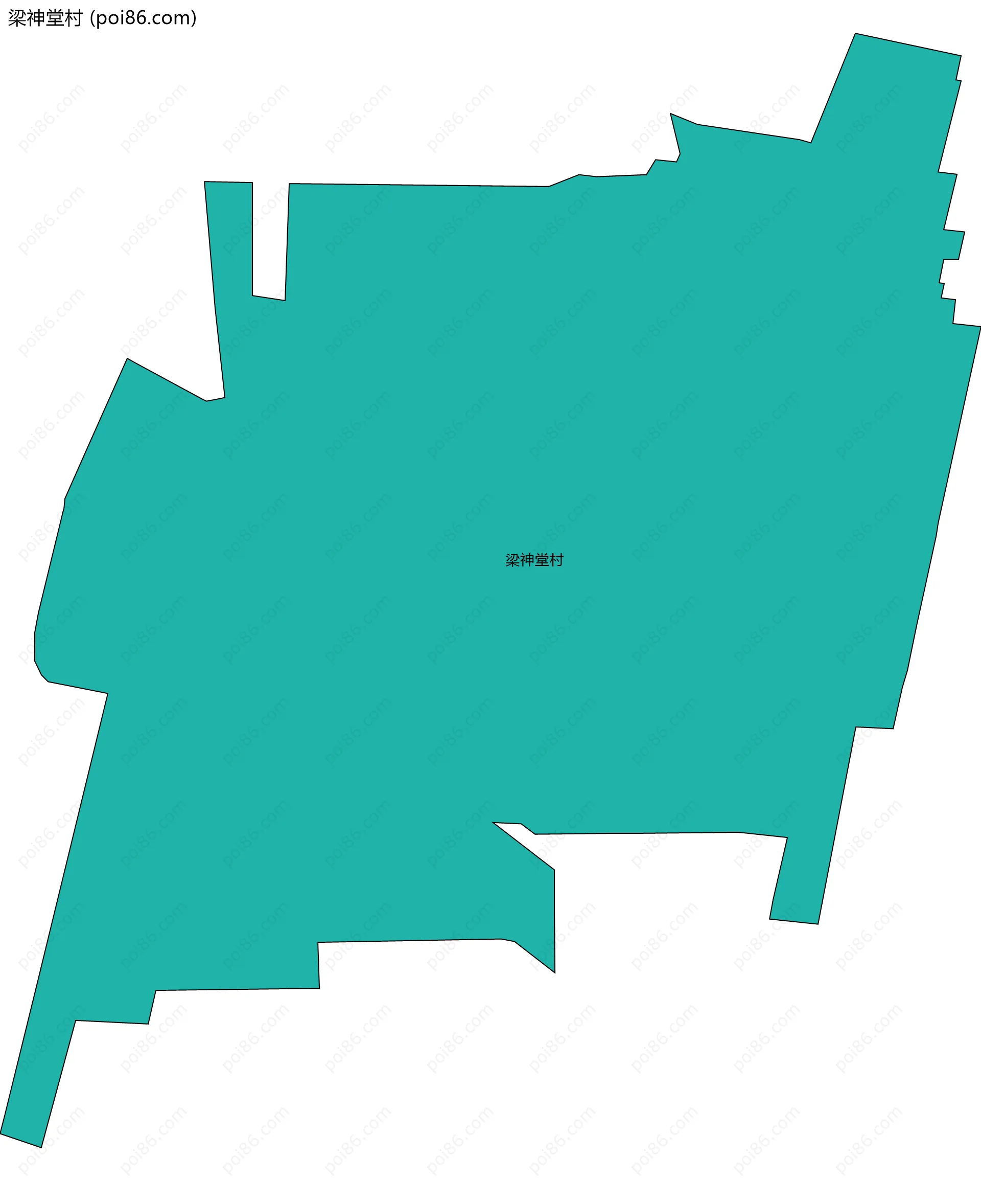 梁神堂村边界地图