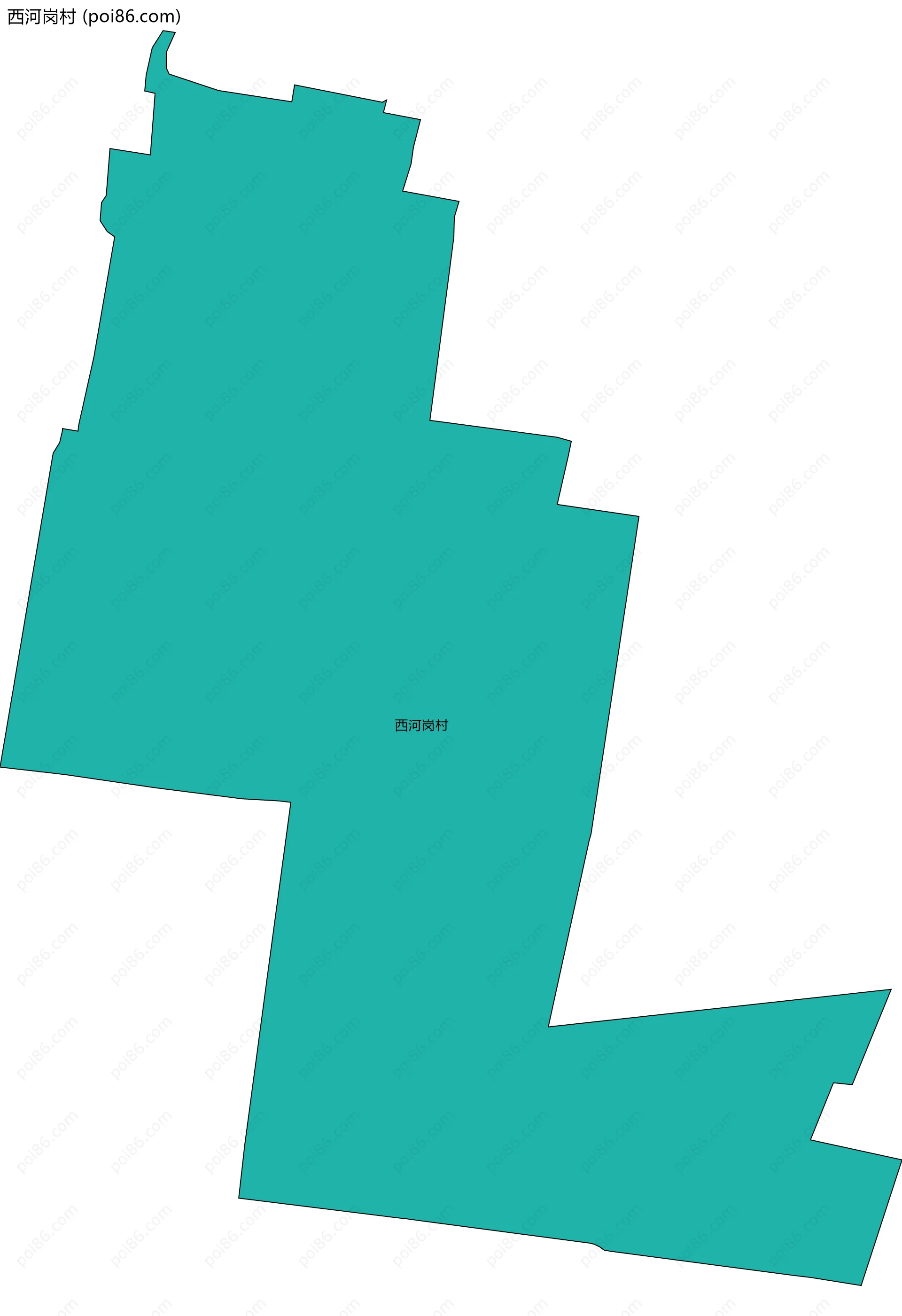 西河岗村边界地图