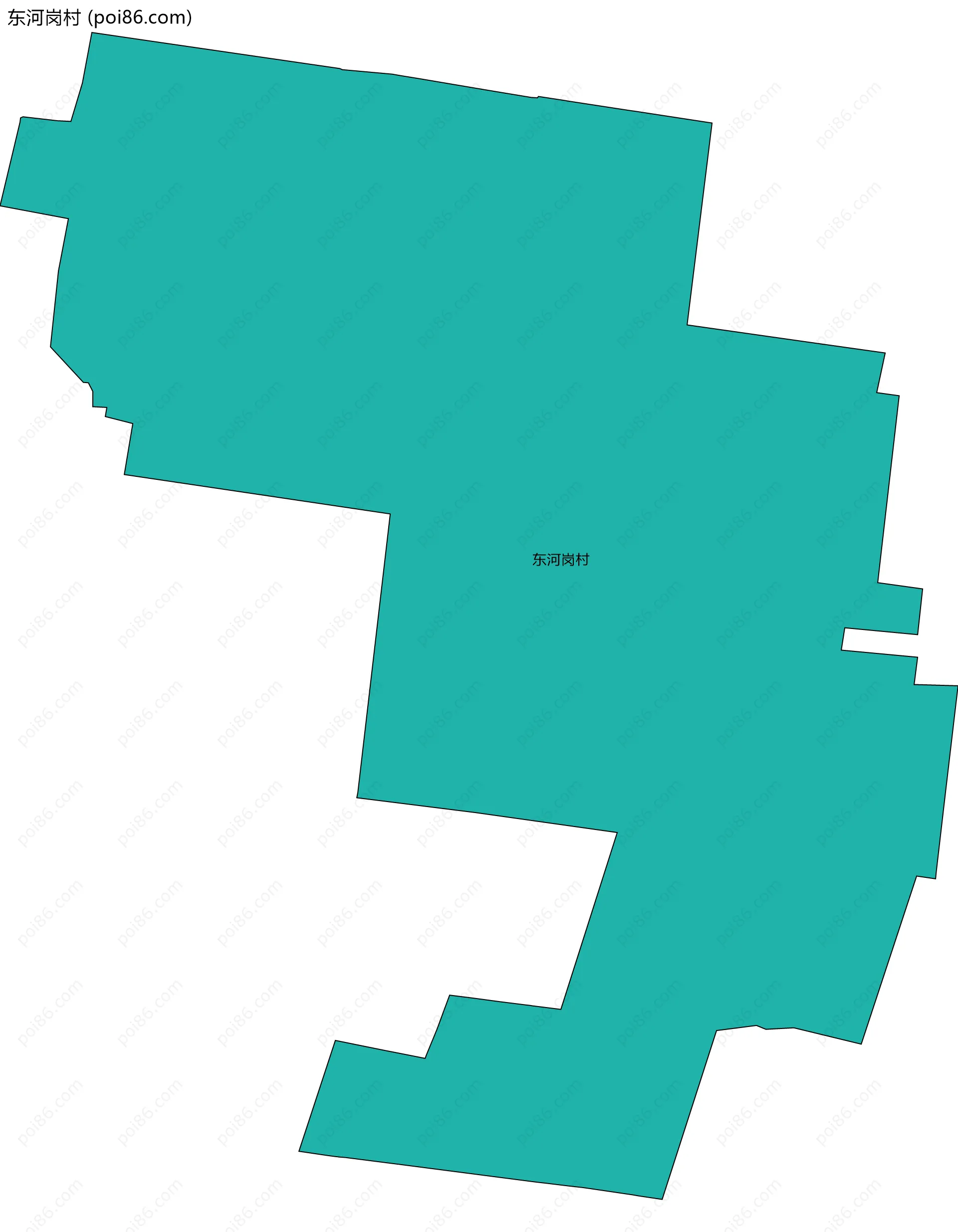 东河岗村边界地图