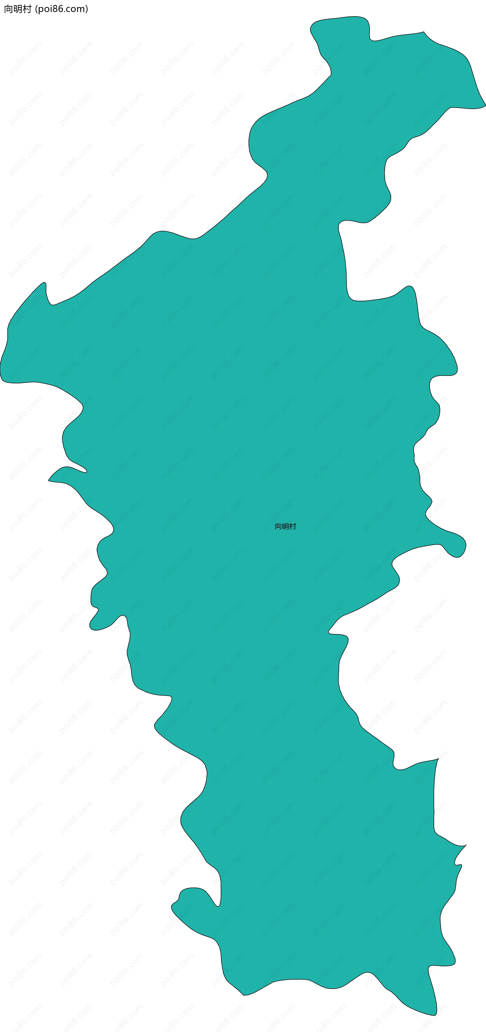 向明村边界地图