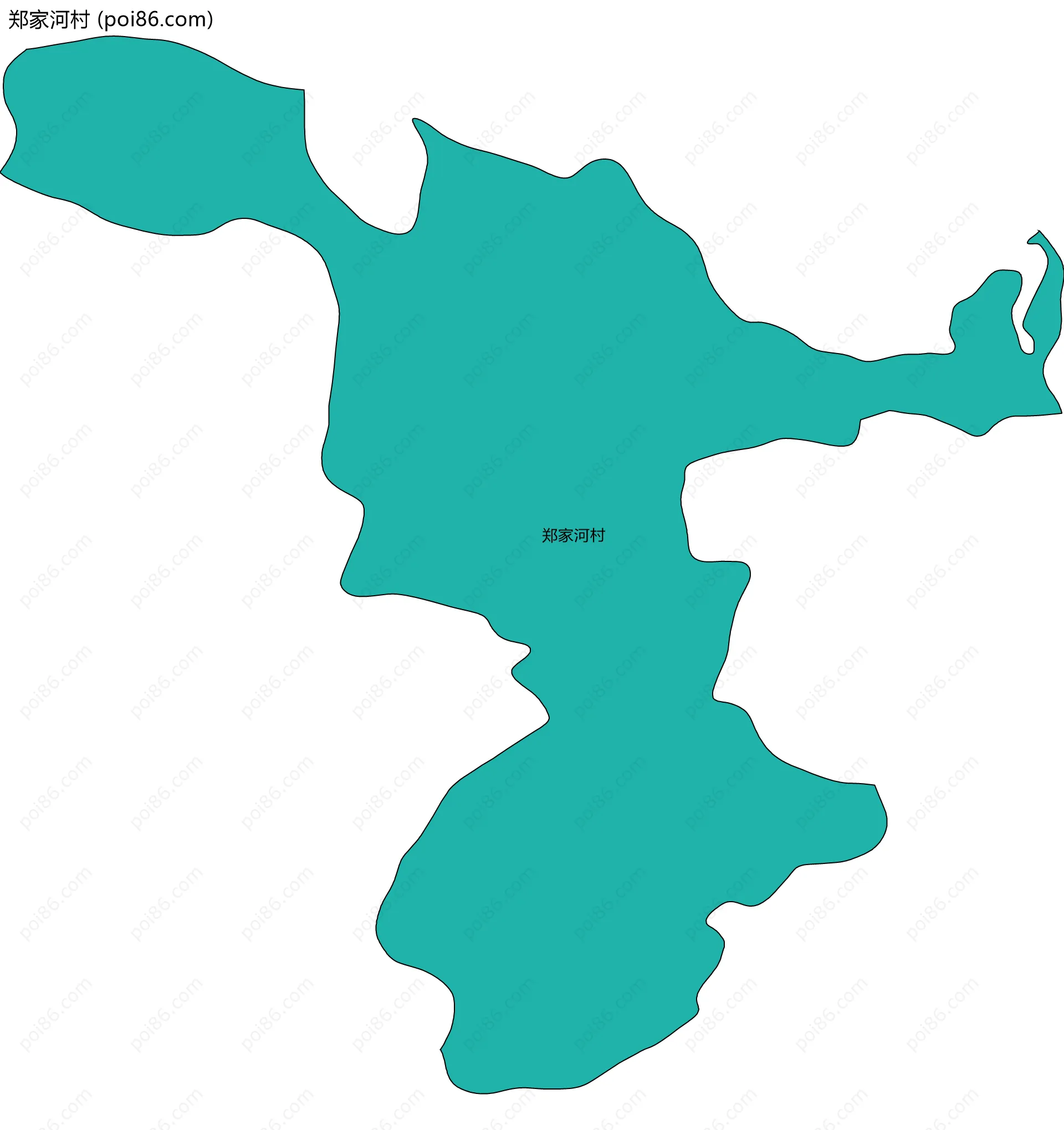 郑家河村边界地图