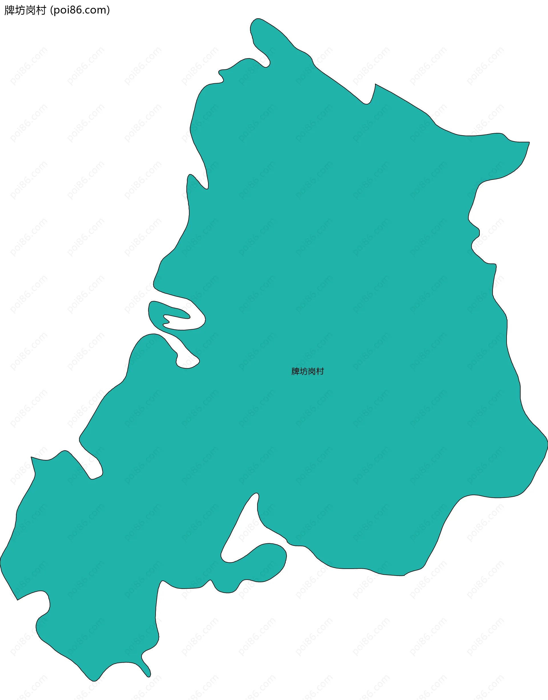 牌坊岗村边界地图