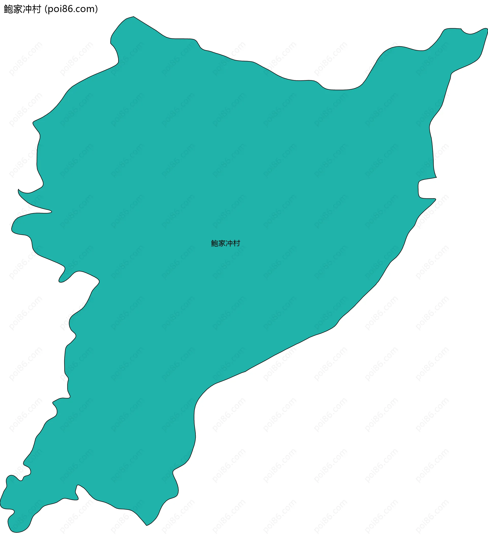 鲍家冲村边界地图