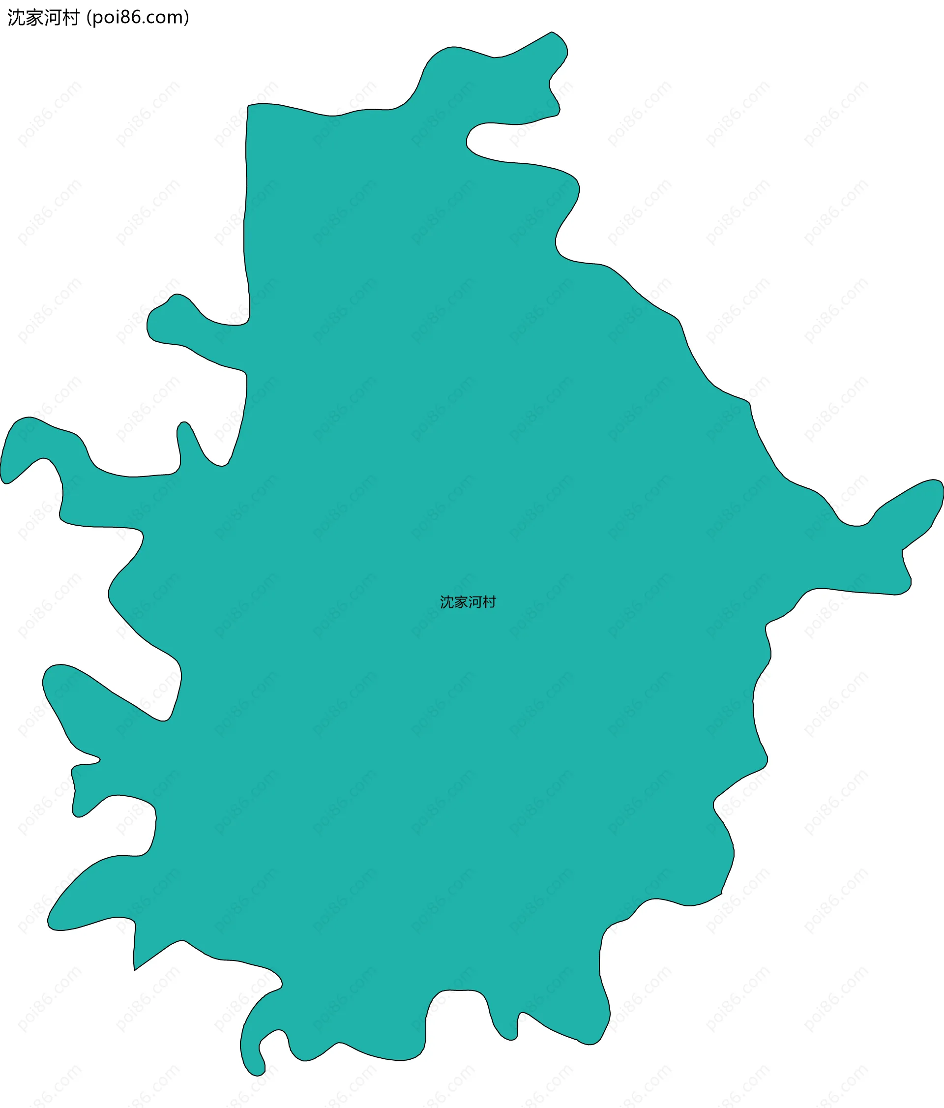 沈家河村边界地图