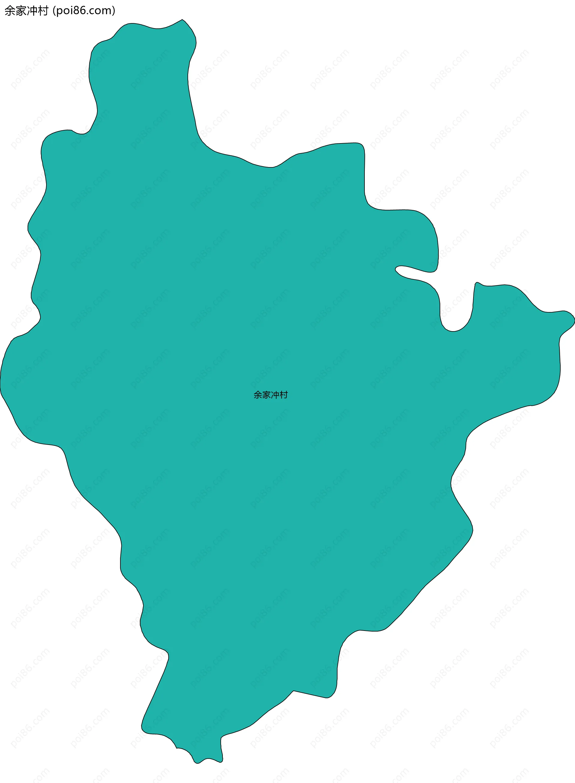 余家冲村边界地图