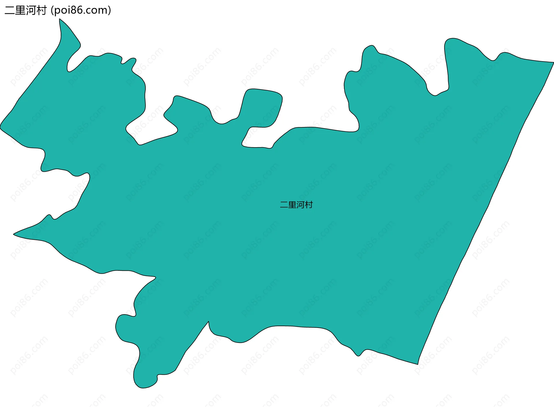 二里河村边界地图