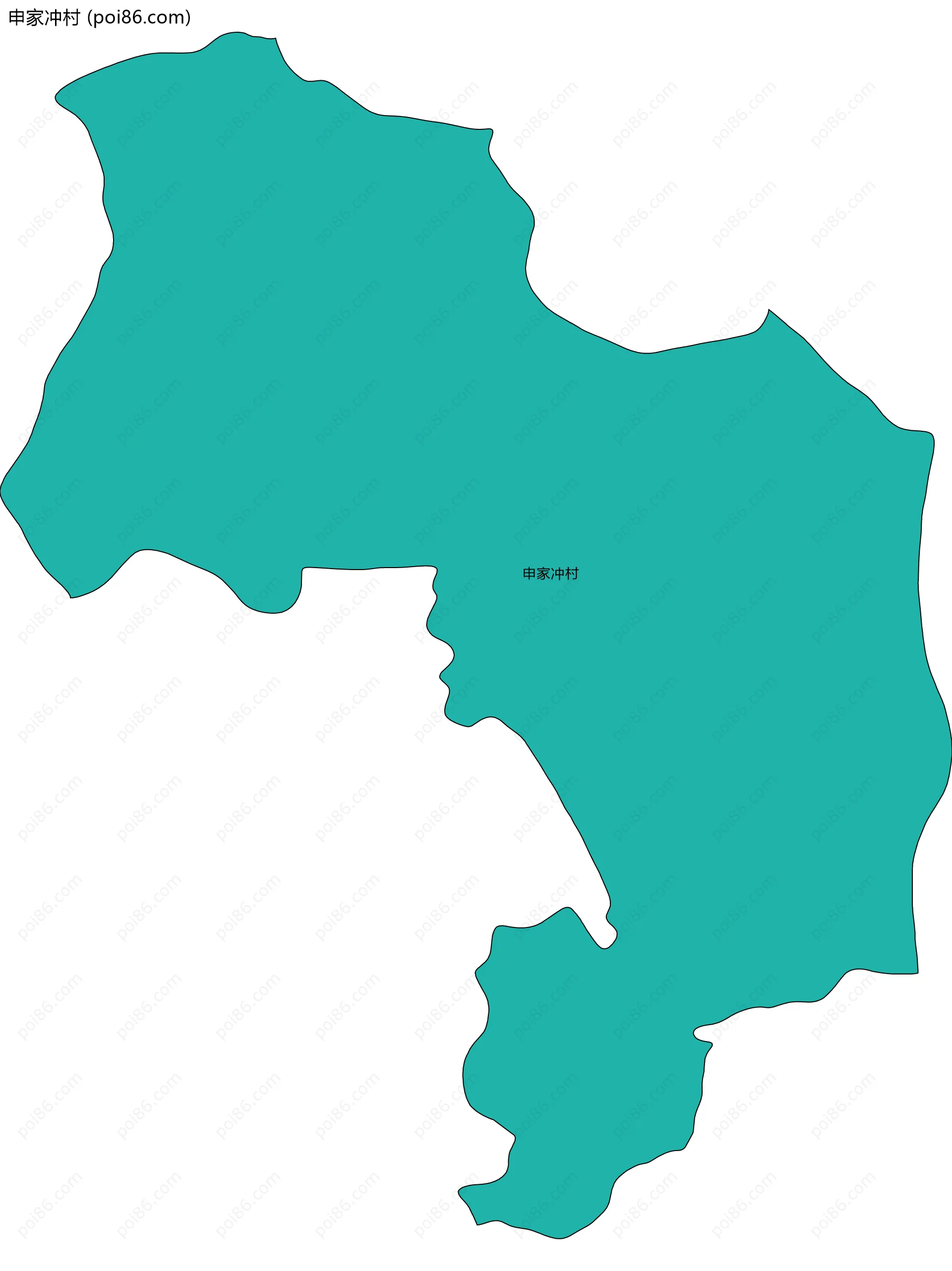 申家冲村边界地图