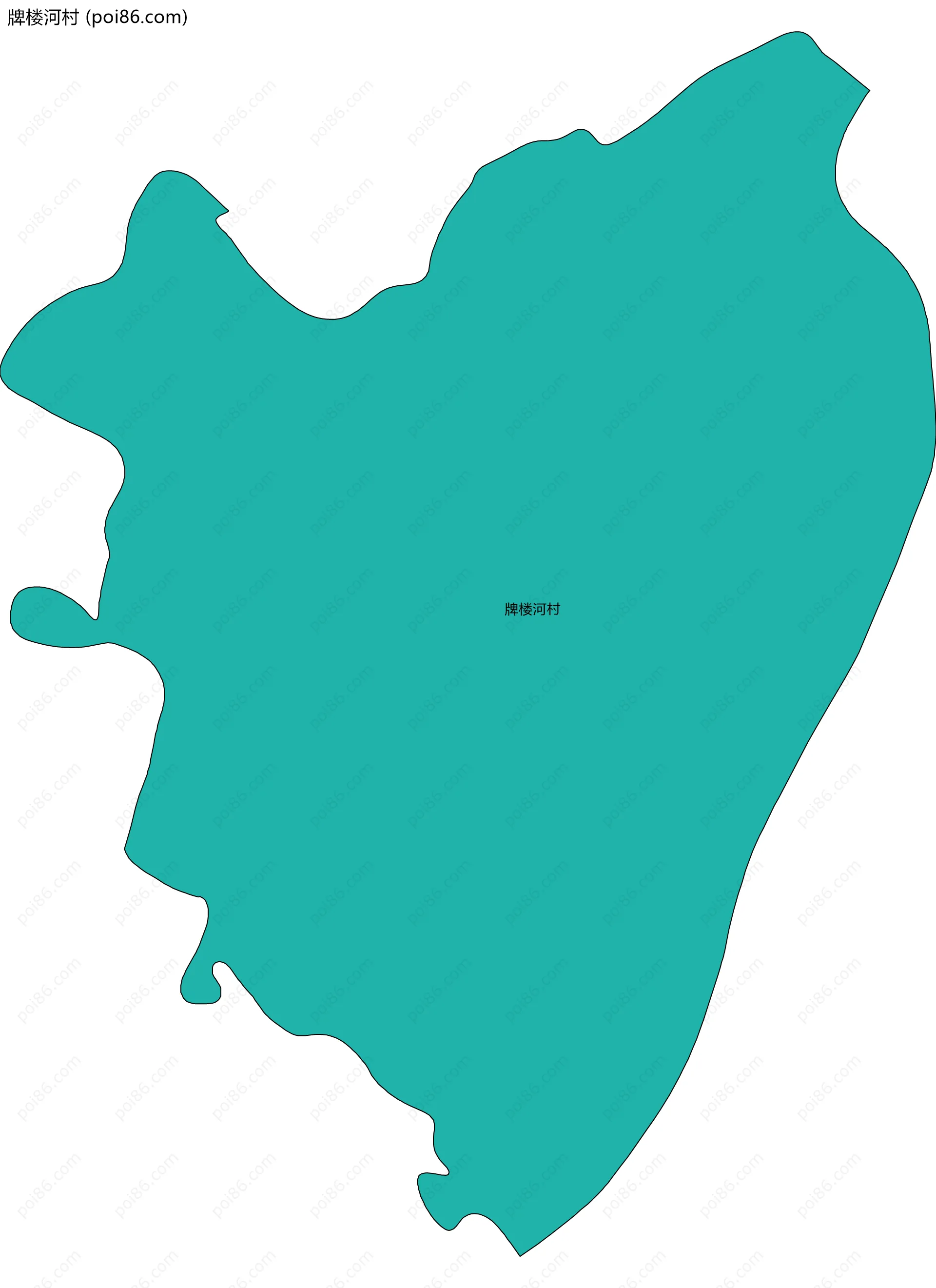 牌楼河村边界地图