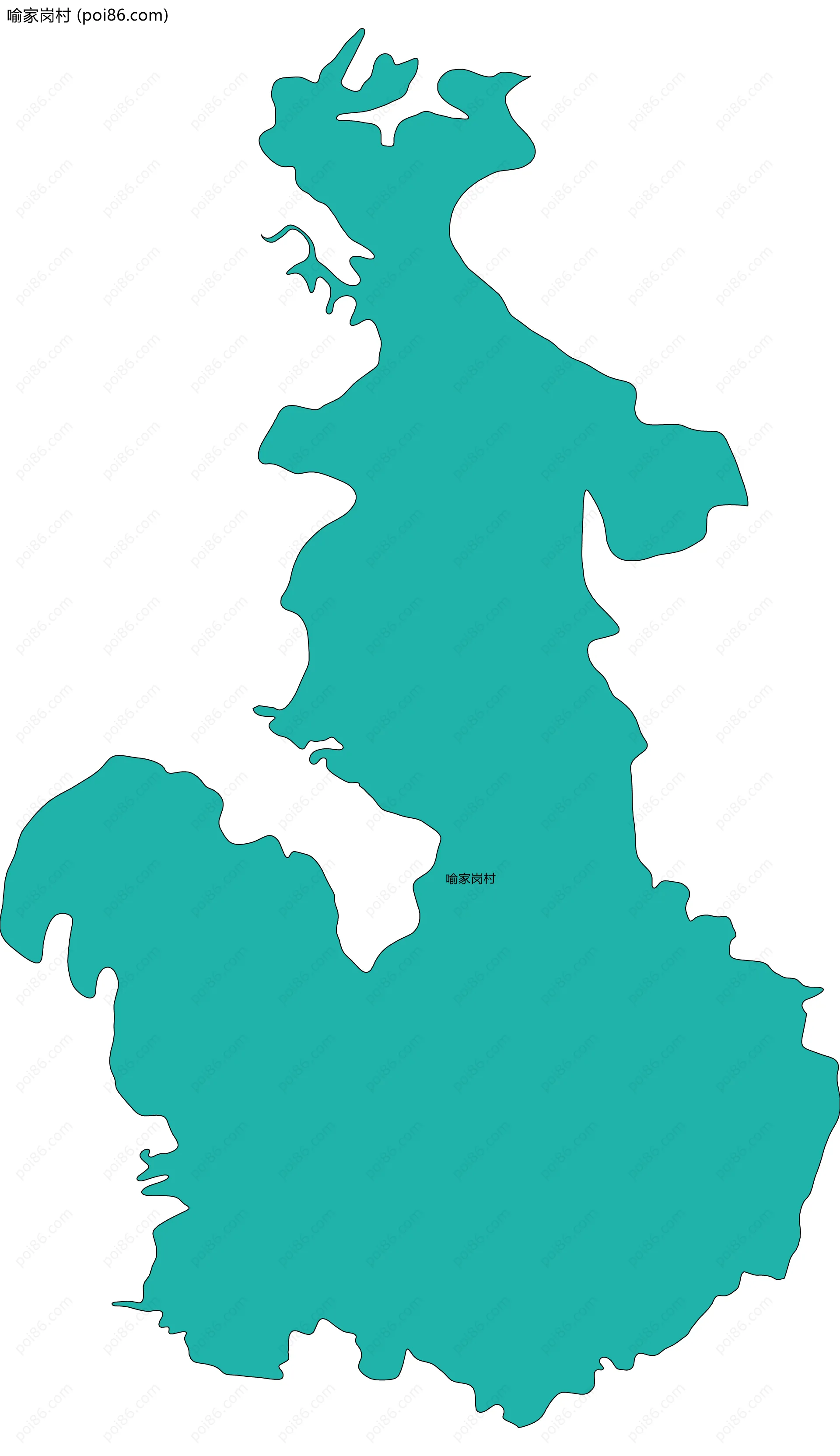 喻家岗村边界地图