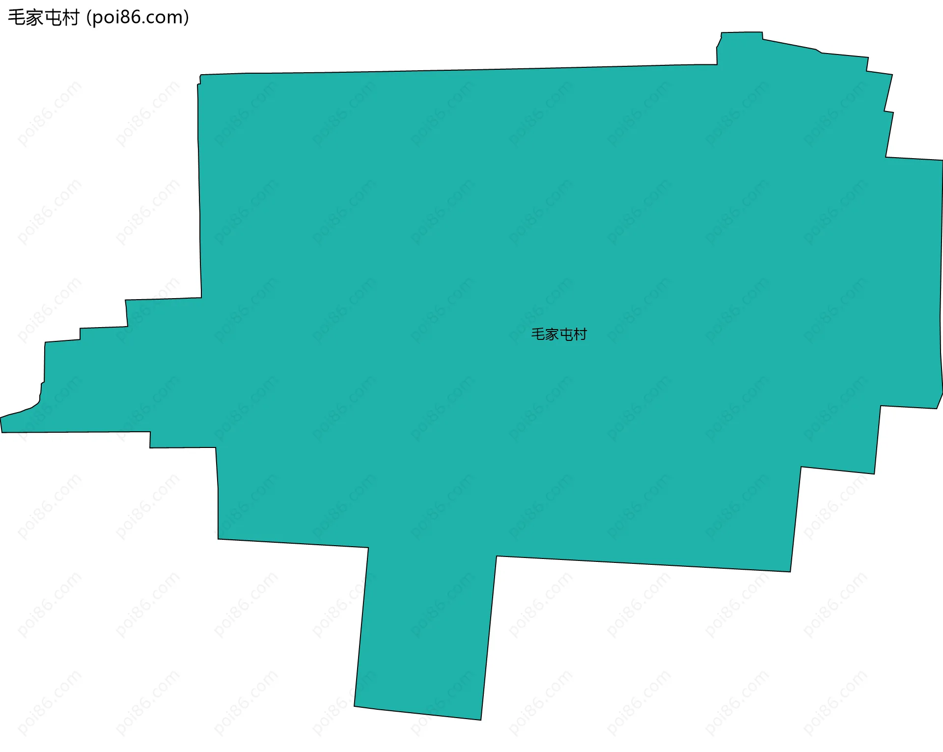 毛家屯村边界地图