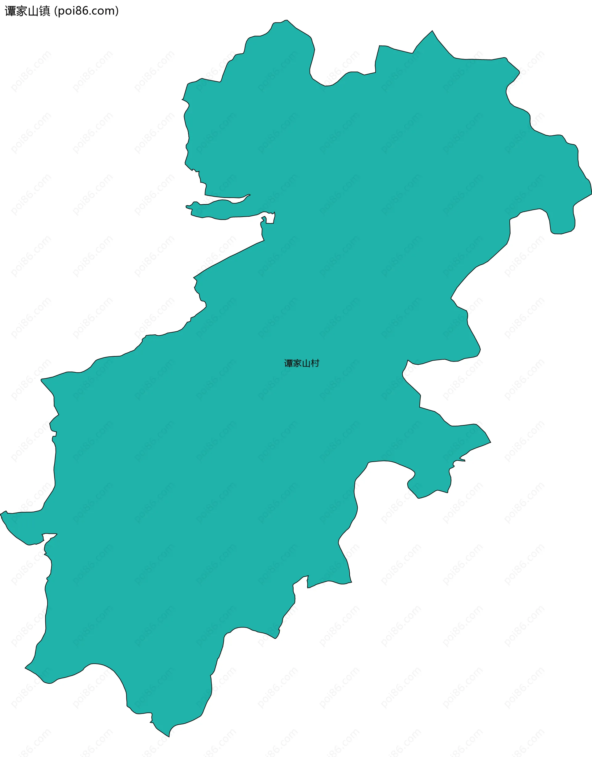 谭家山镇边界地图(五级行政区划)