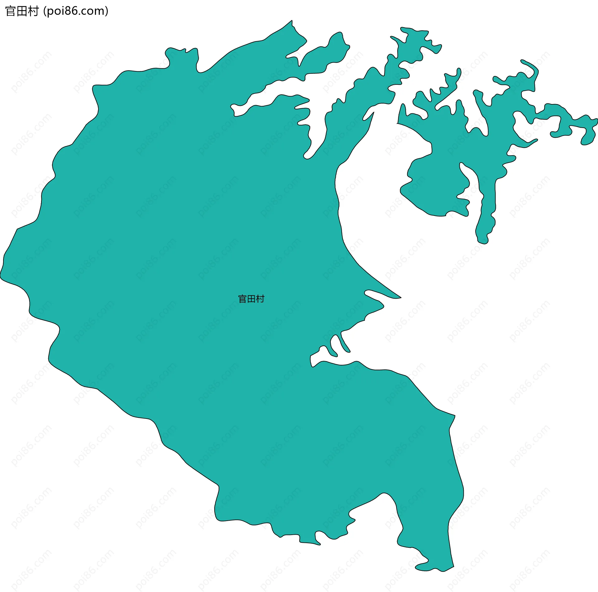 官田村边界地图