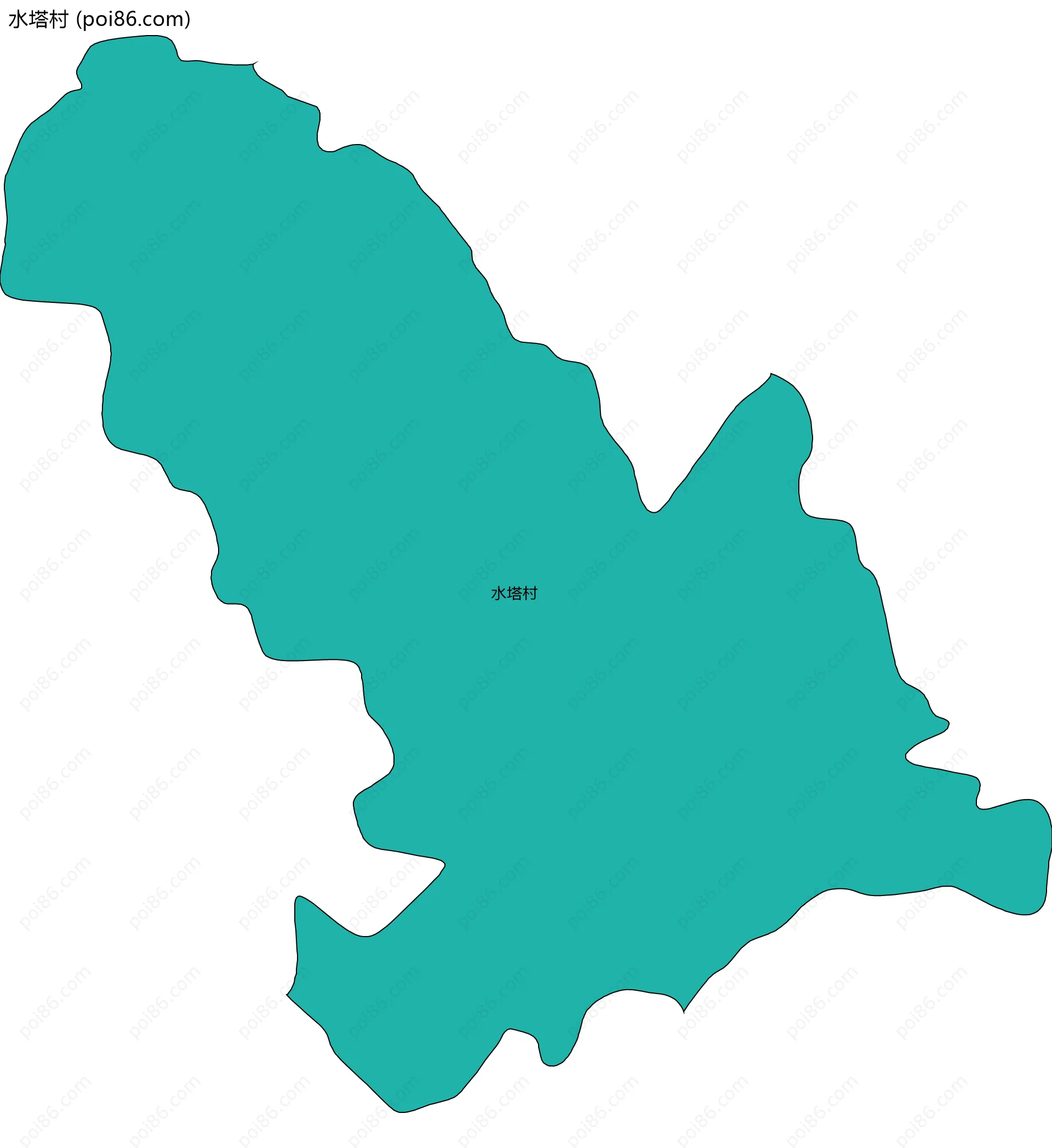 水塔村边界地图