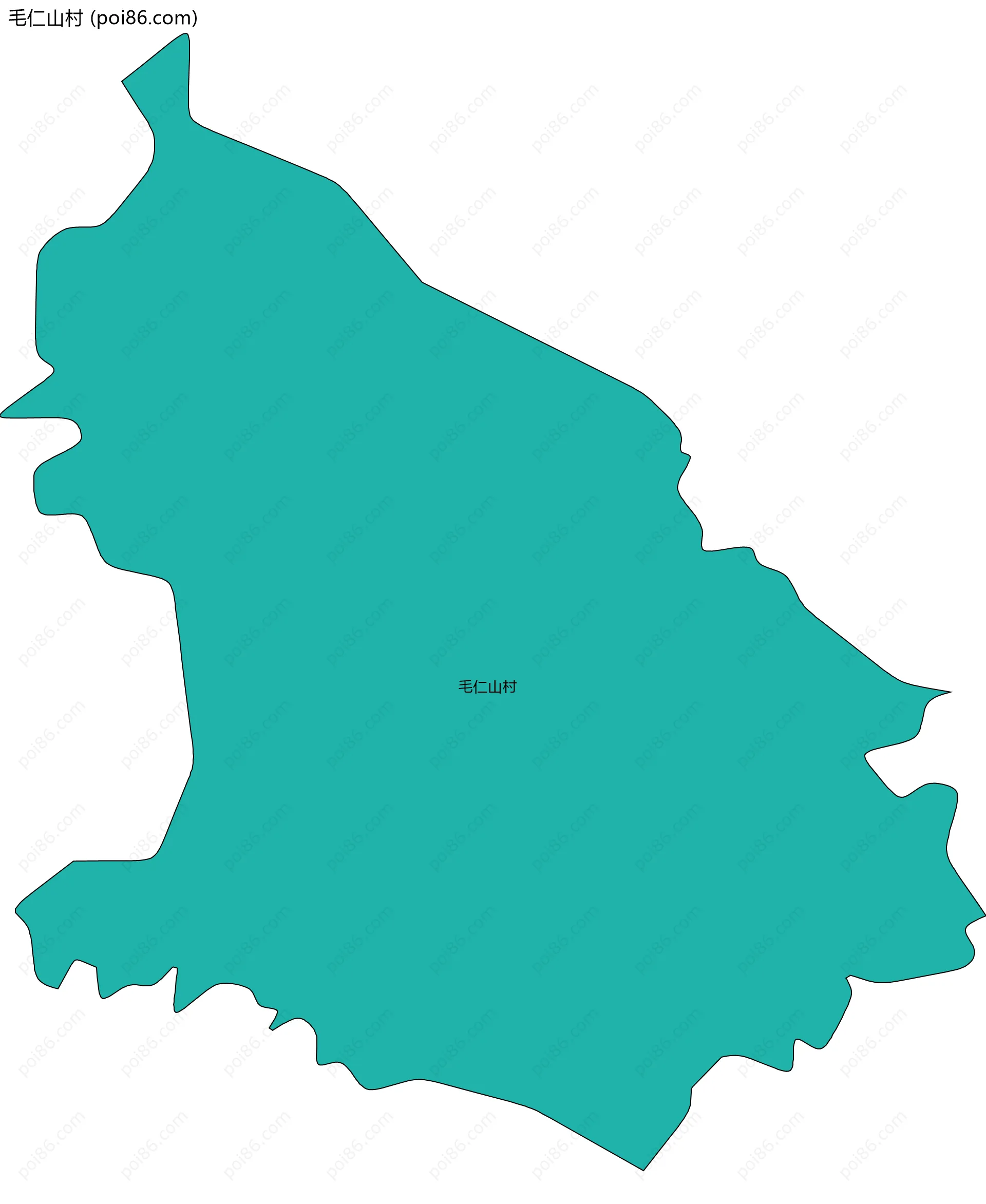 毛仁山村边界地图