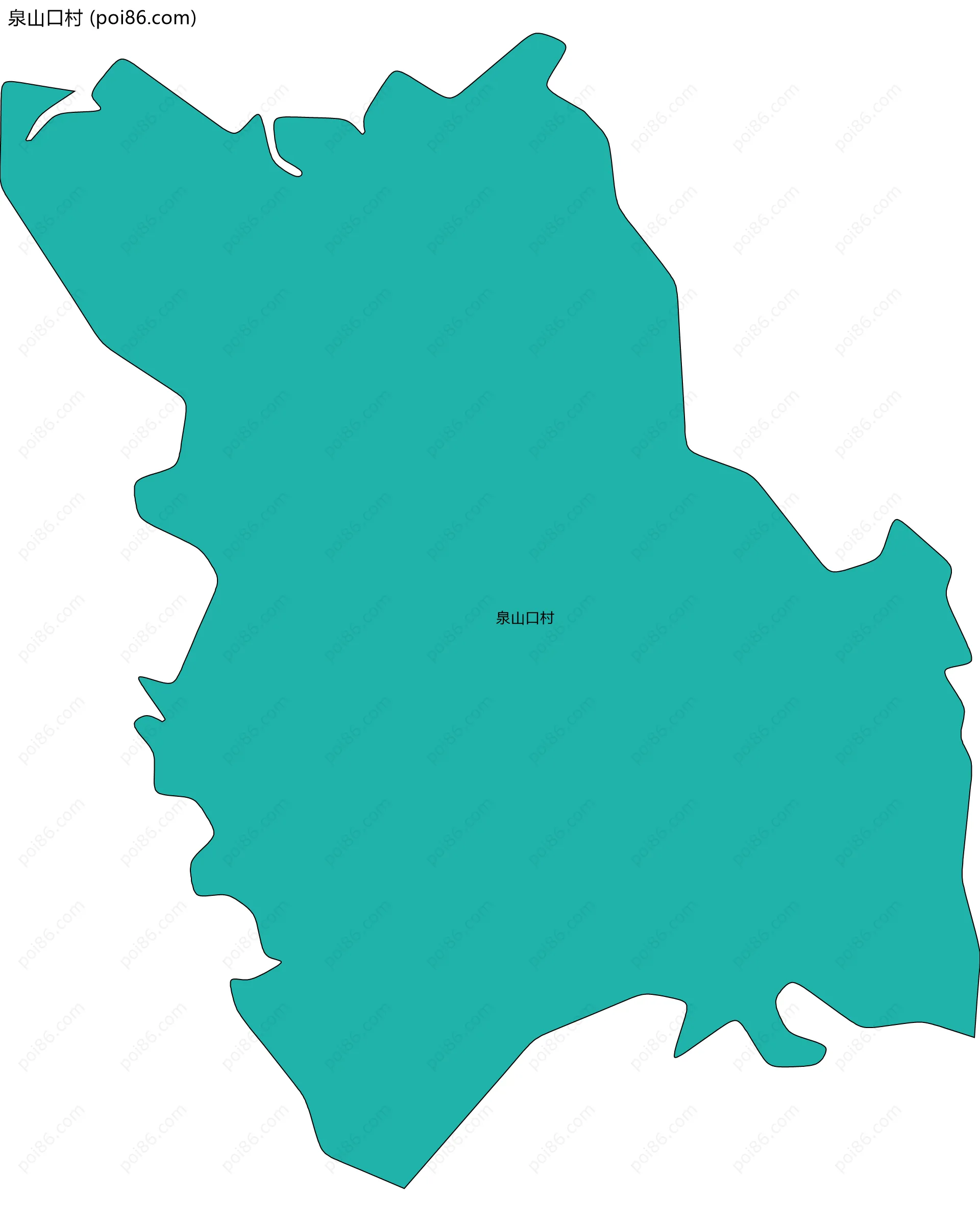 泉山口村边界地图