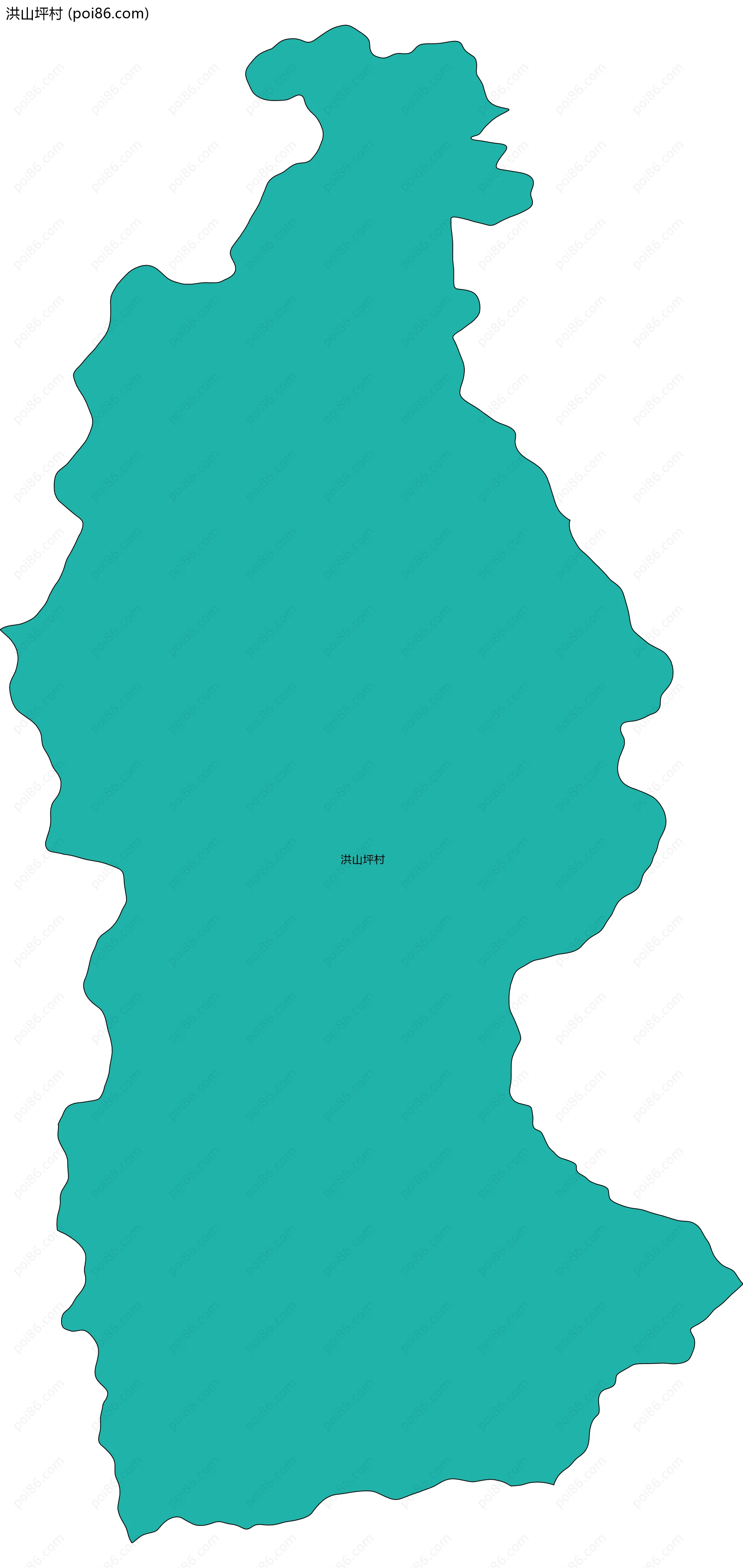 洪山坪村边界地图