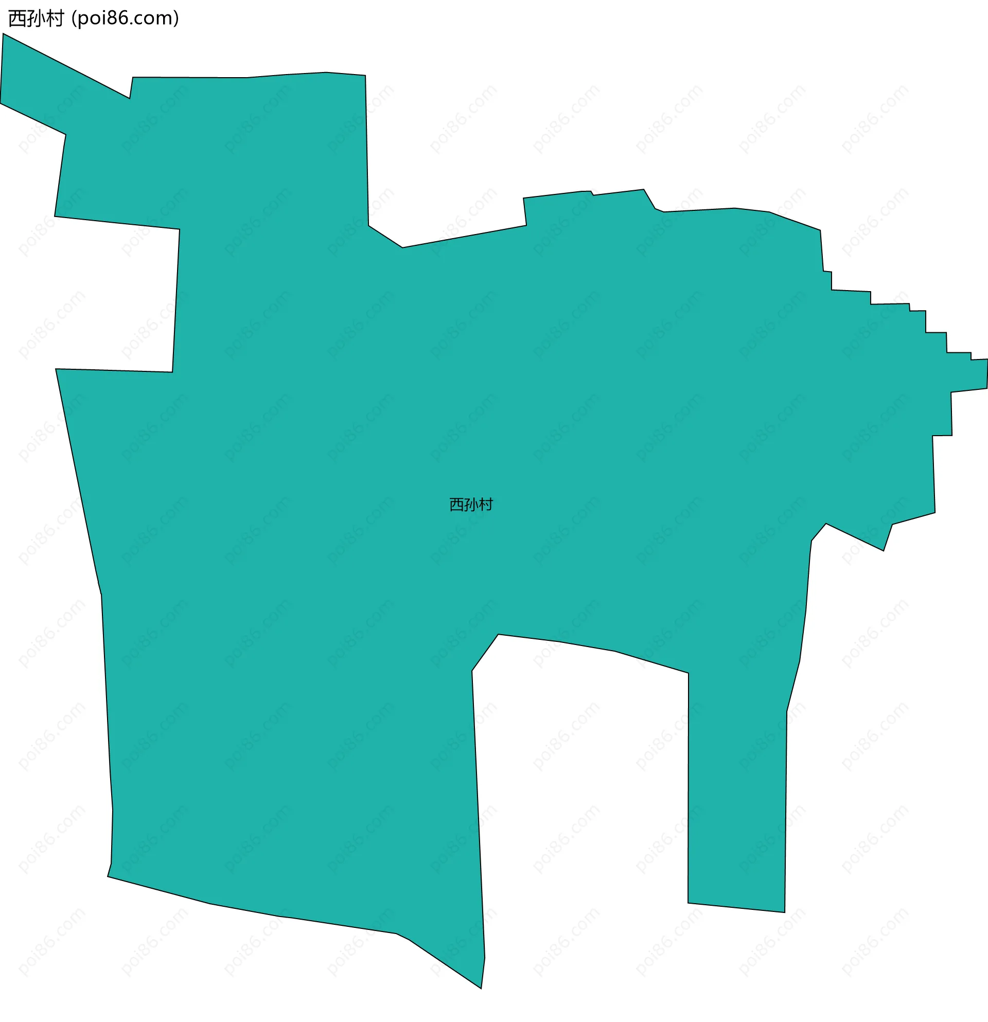 西孙村边界地图