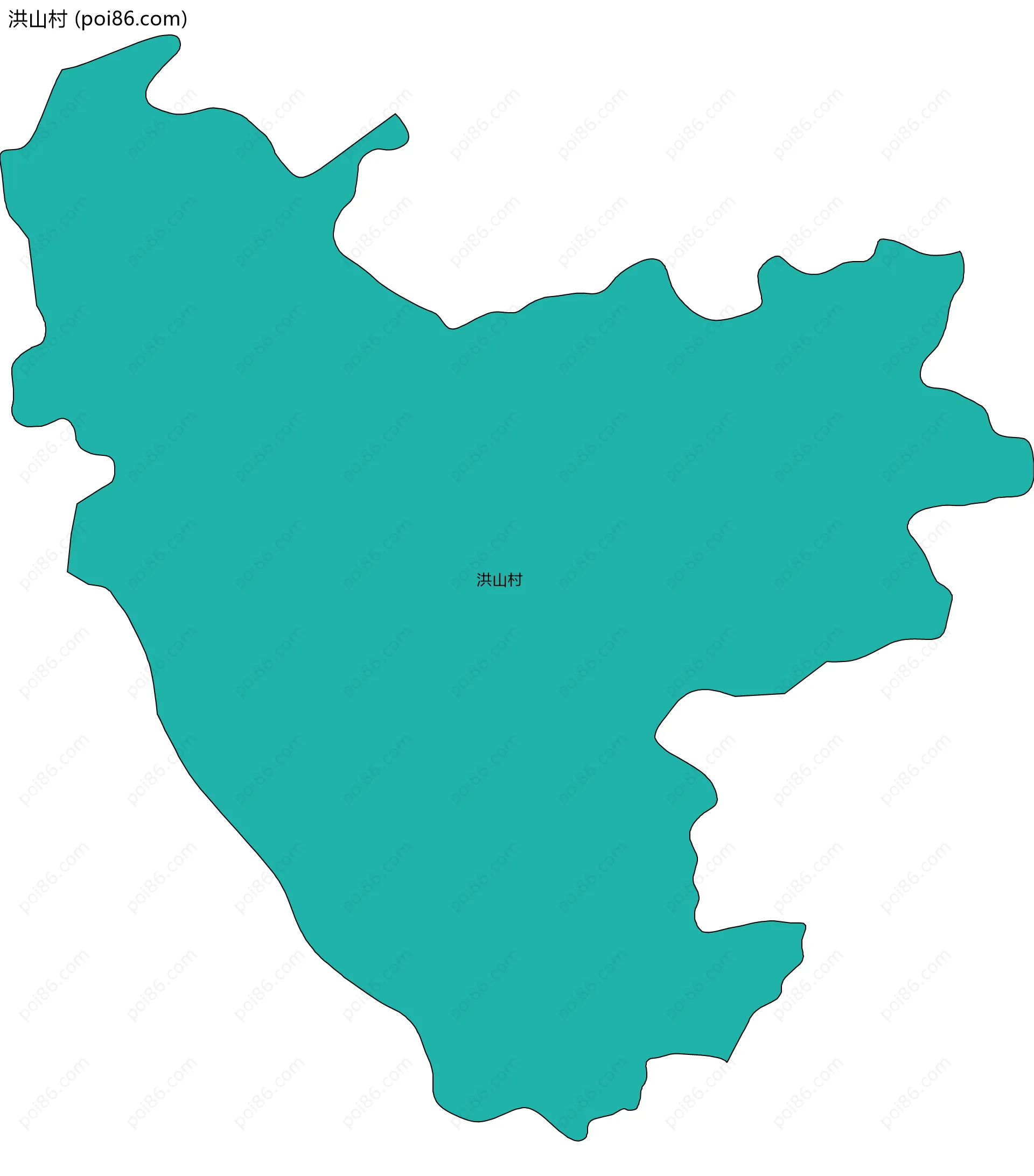 洪山村边界地图