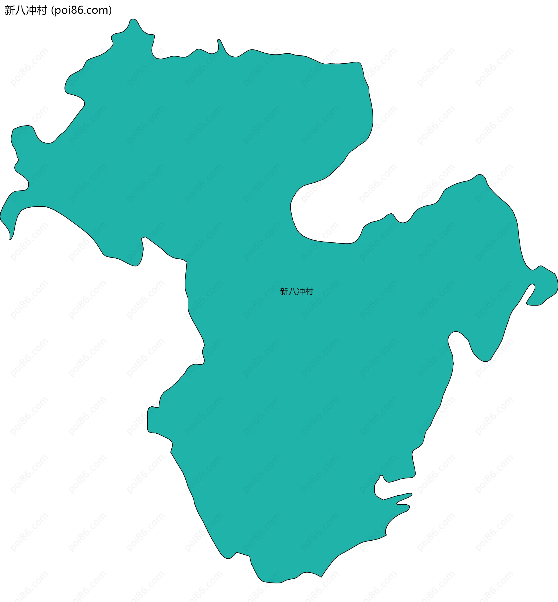 新八冲村边界地图