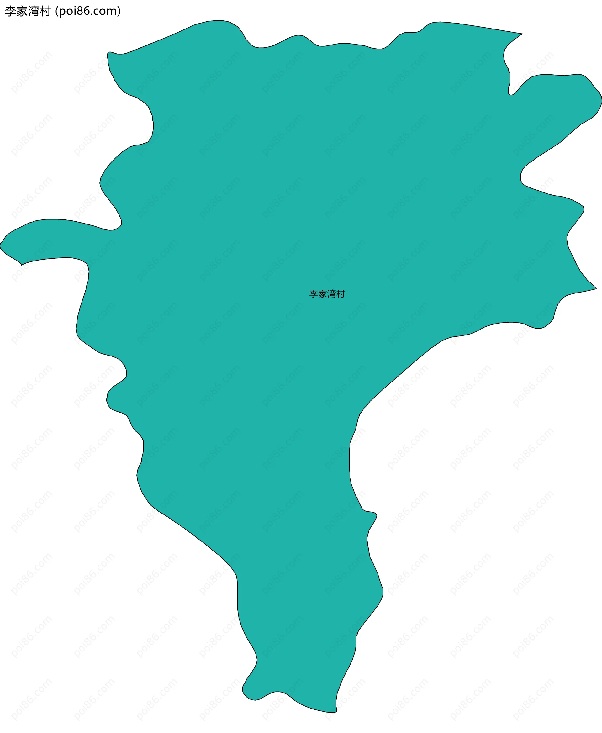 李家湾村边界地图