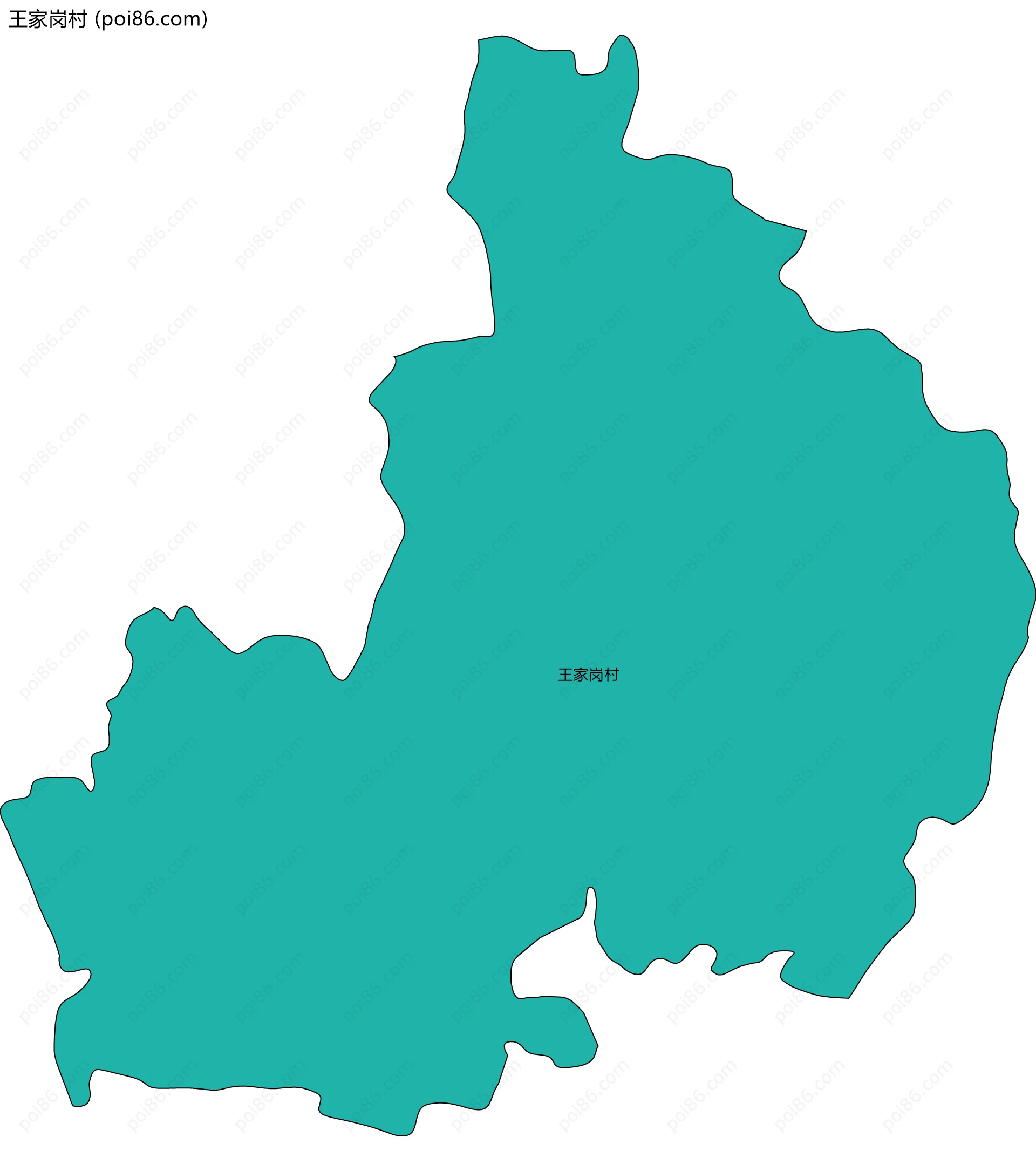 王家岗村边界地图