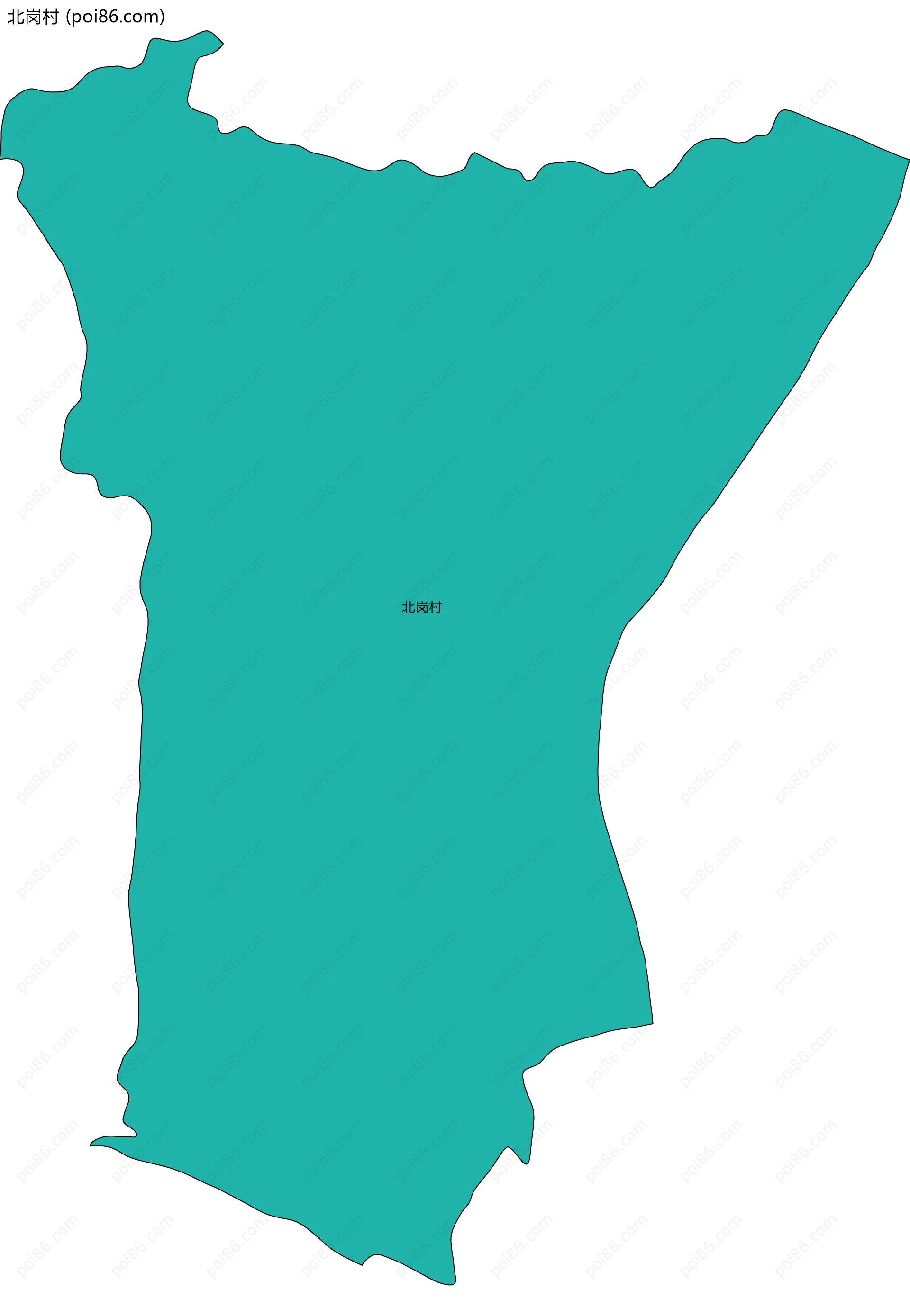 北岗村边界地图