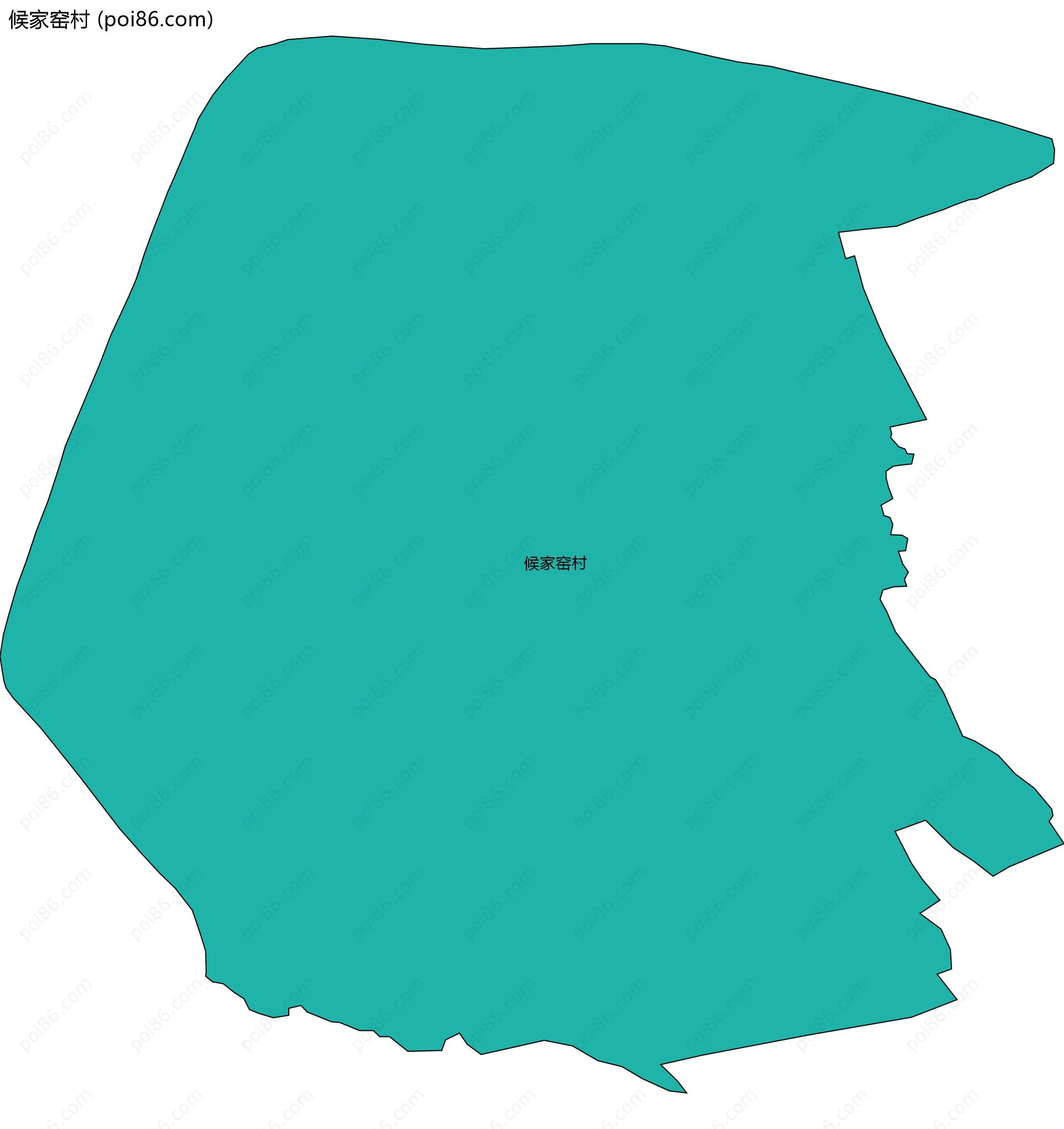 候家窑村边界地图