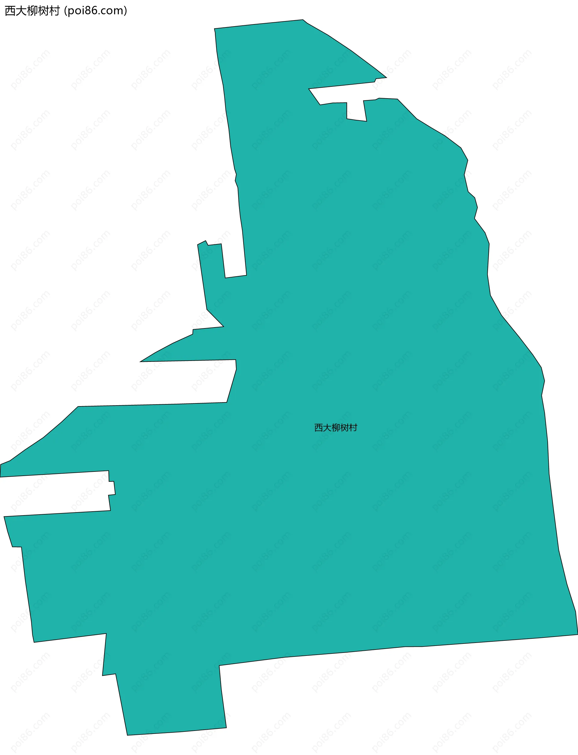 西大柳树村边界地图