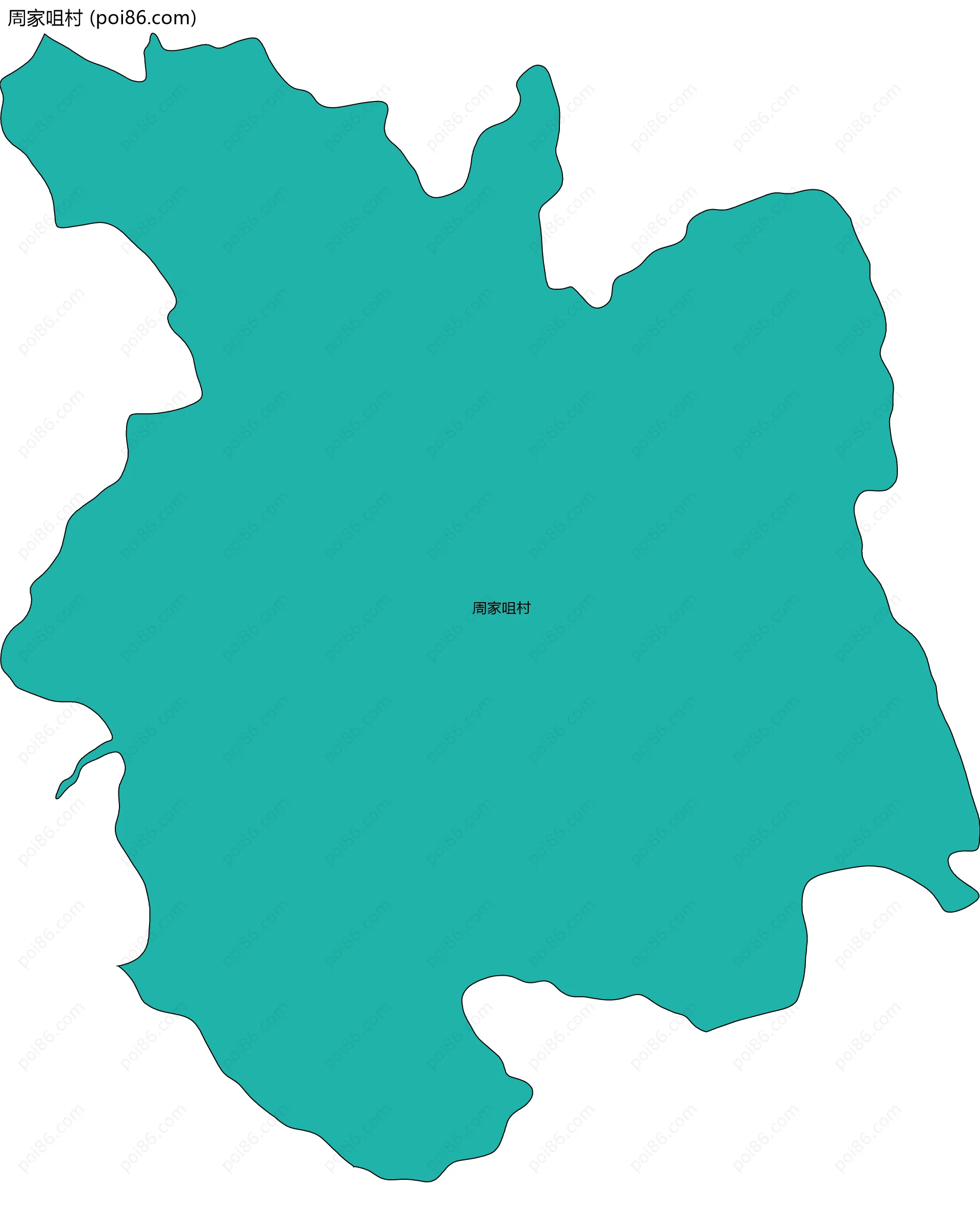 周家咀村边界地图