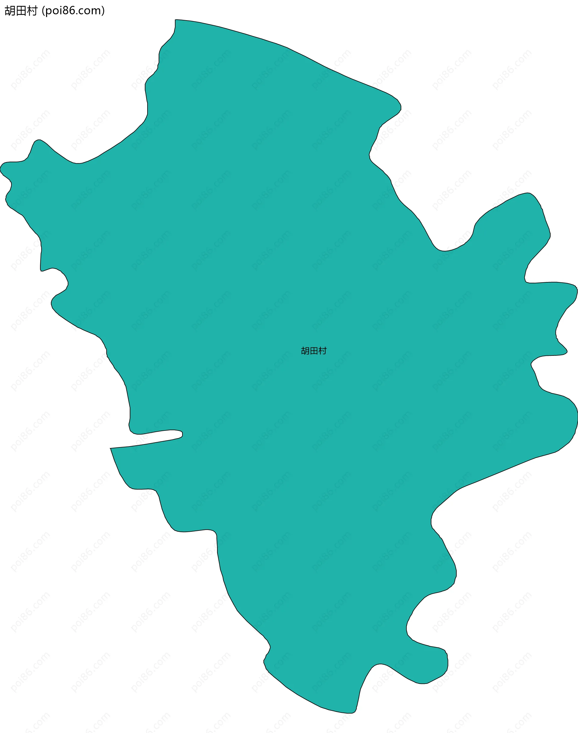 胡田村边界地图