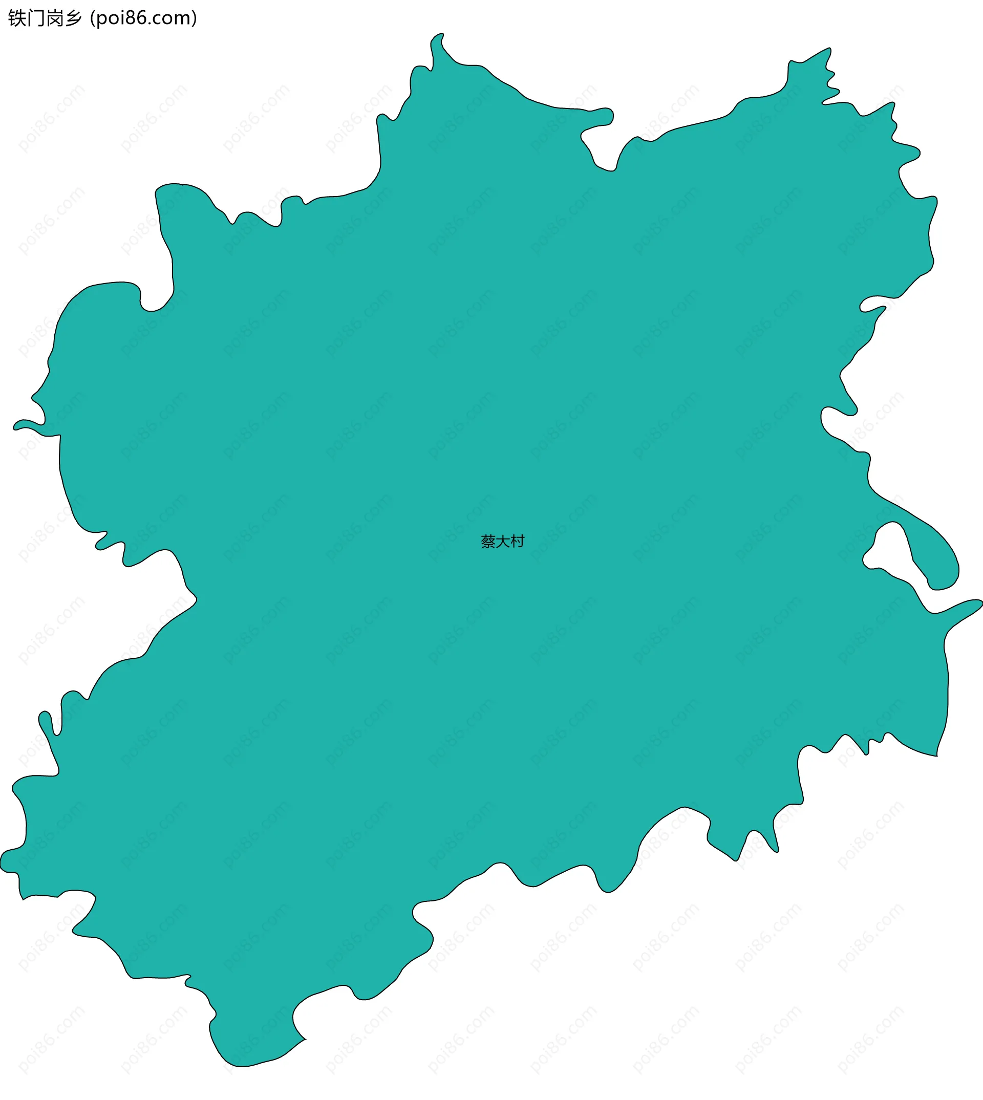 铁门岗乡边界地图(五级行政区划)