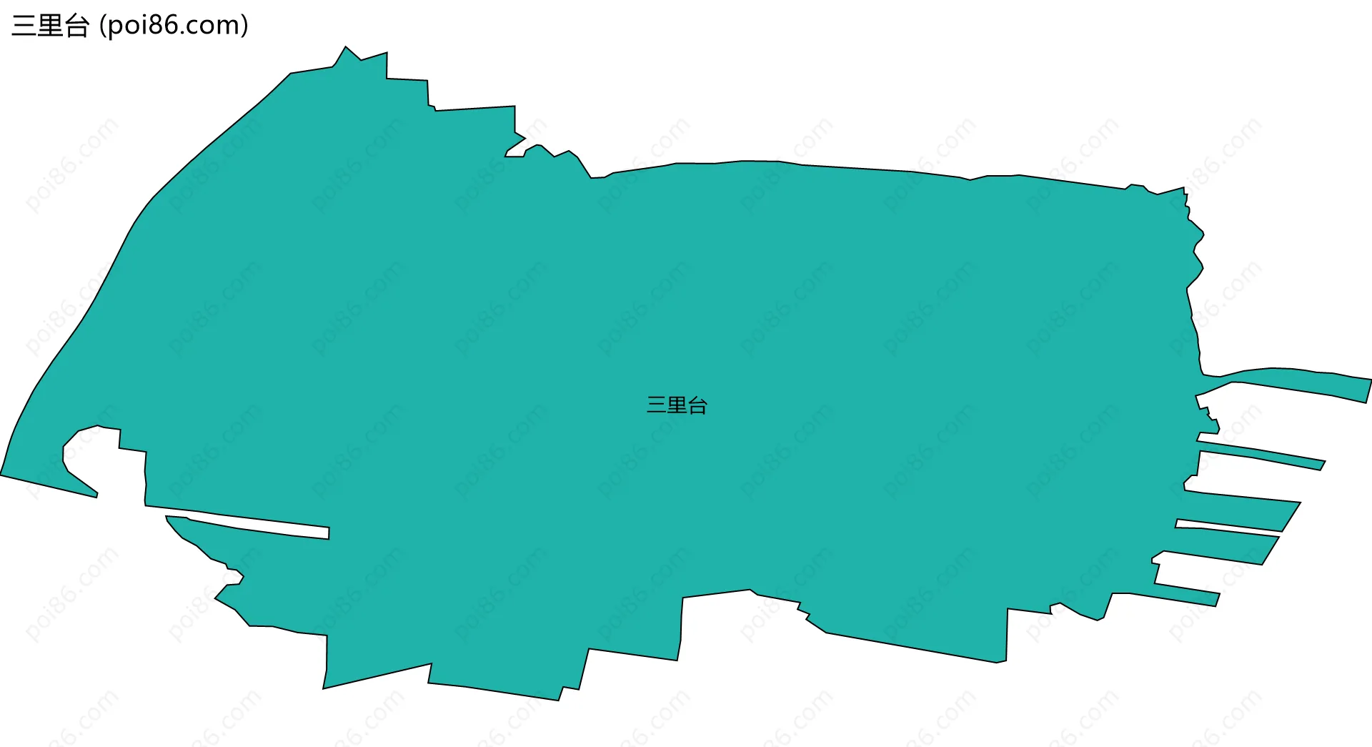 三里台边界地图