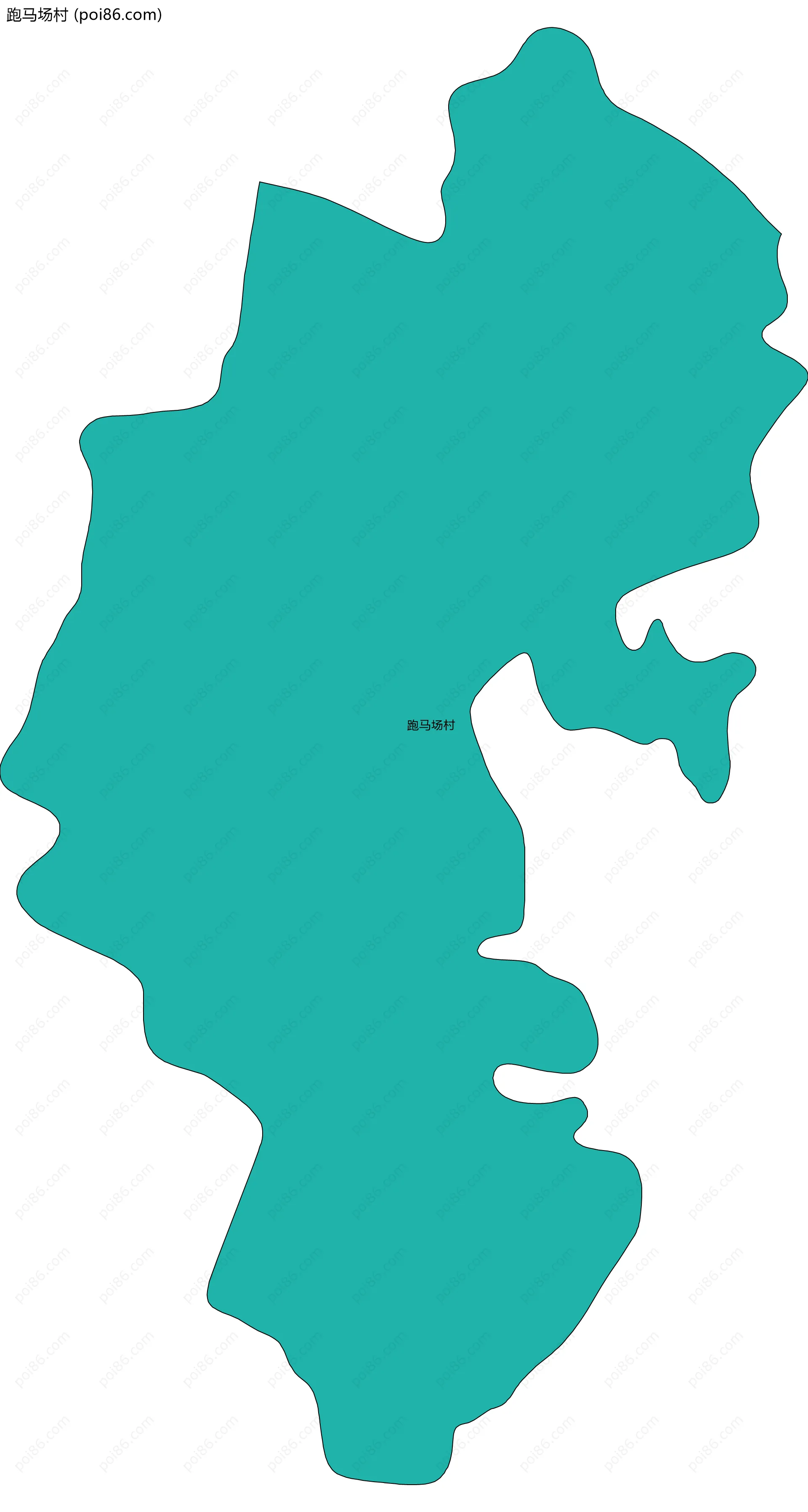 跑马场村边界地图